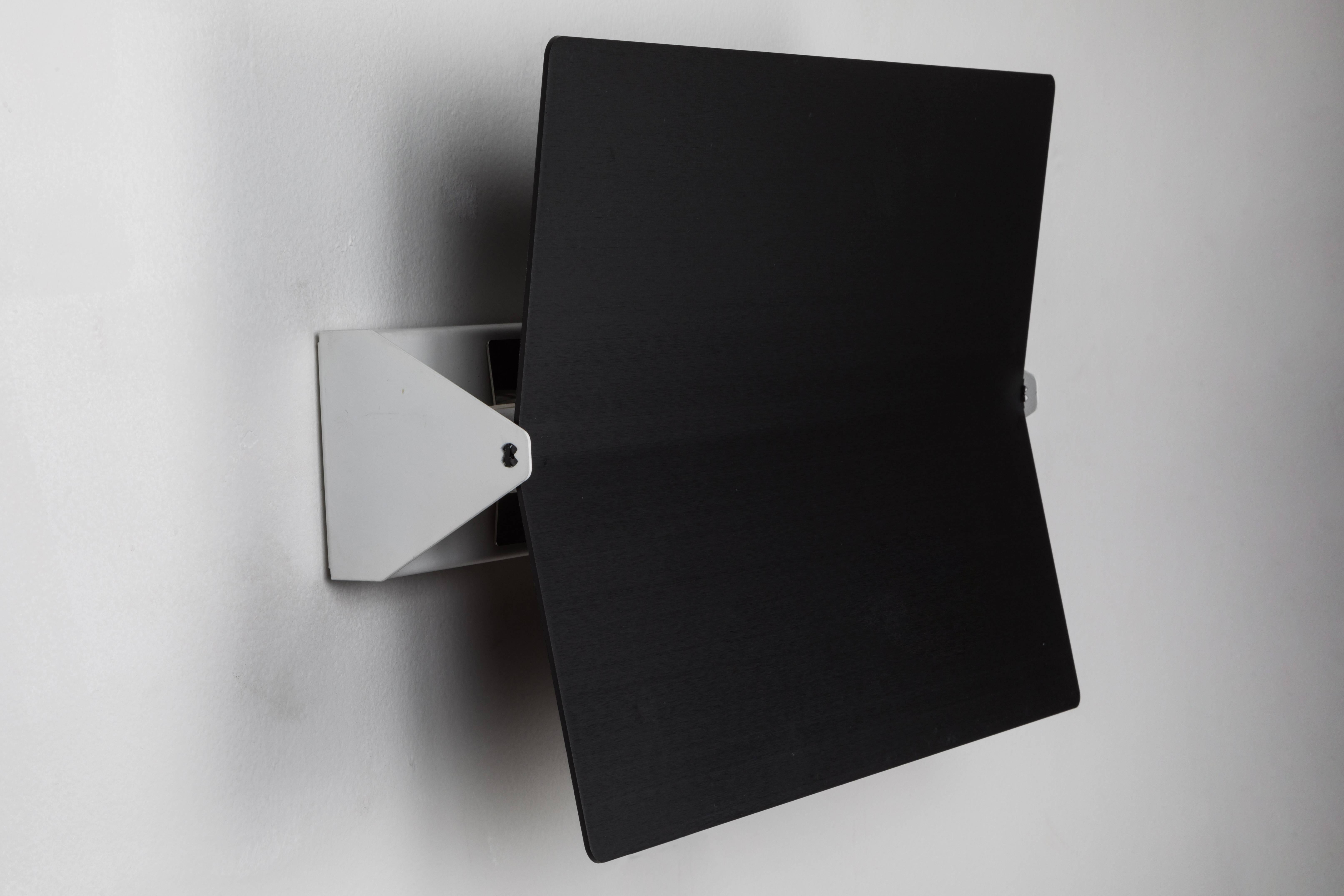 French Large Charlotte Perriand 'Applique À Volet Pivotant Plié' Wall Light in Black For Sale