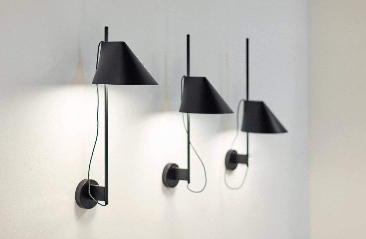 GamFratesi Black 'YUH' wall light for Louis Poulsen. Designed by Stine Gam and Enrico Fratesi, the YUH reflects Louis Poulsen’s philosophy of designing to shape light. Inspired by the classic virtues of Danish Modernism, Poul Henningsen’s philosophy
