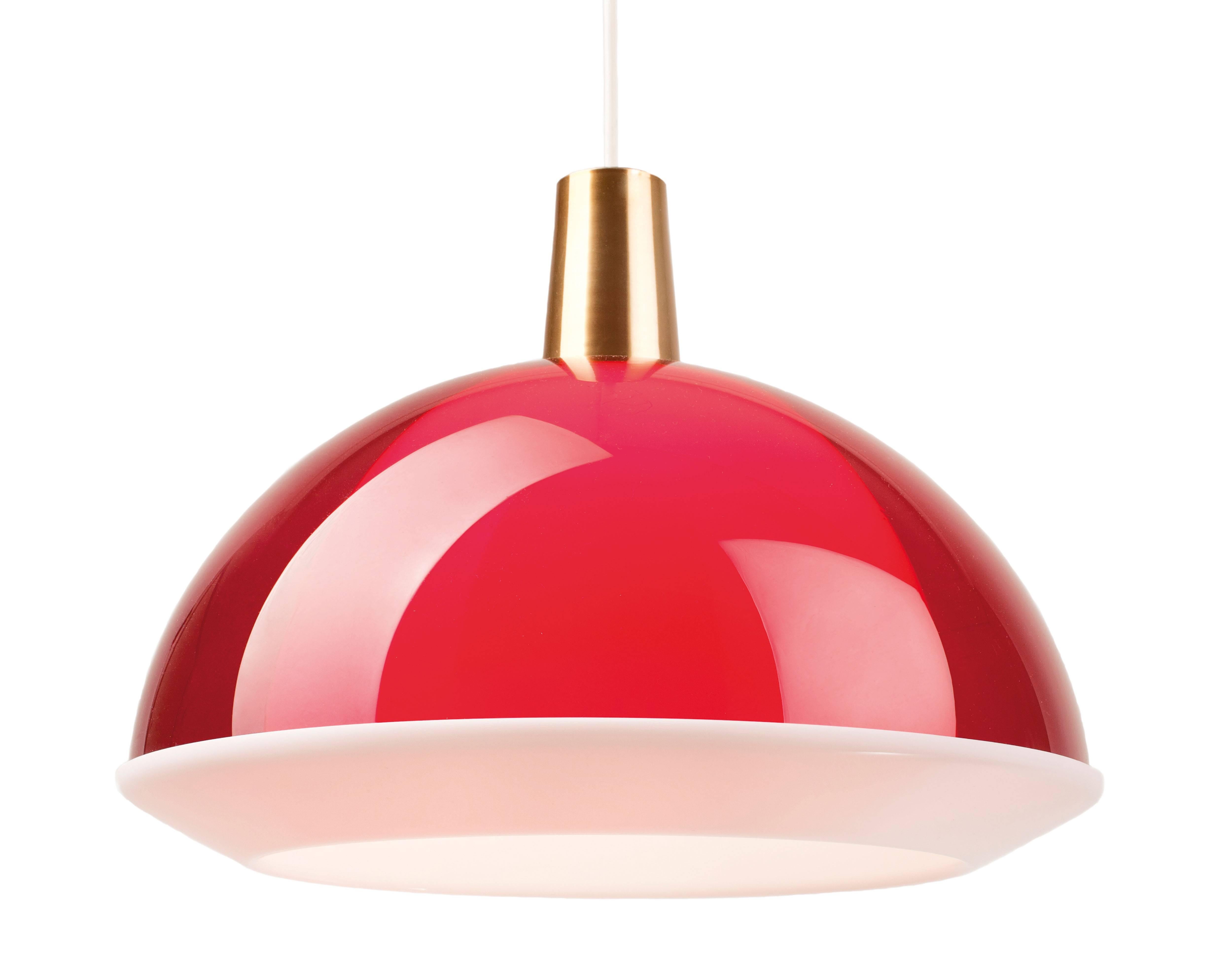 Contemporary Yki Nummi Clear Acrylic 'Kuplat' Pendant for Innolux Oy, Finland