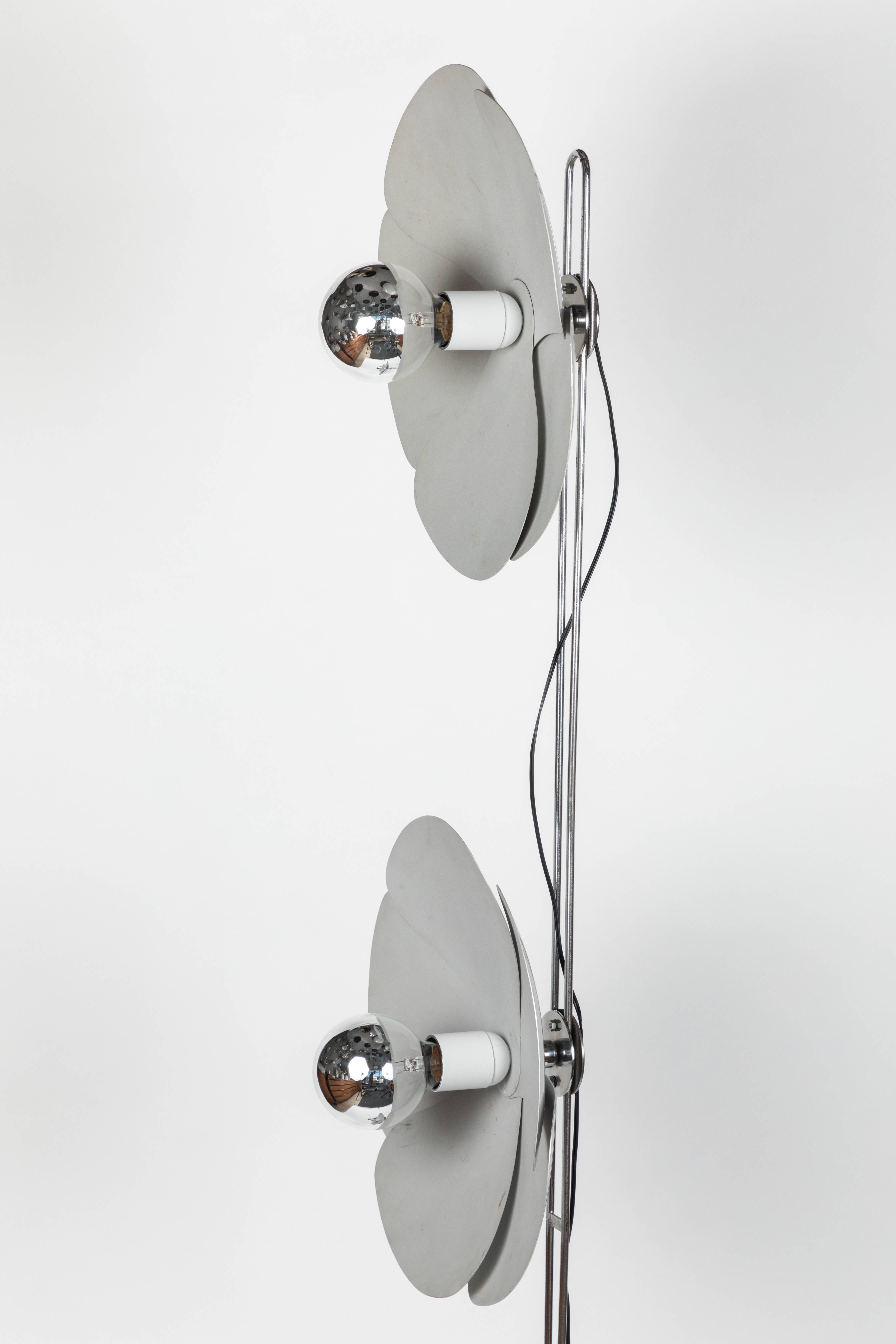 Painted Rare Olivier Mourgue Triple Flower Lamp for Disderot, circa 1970
