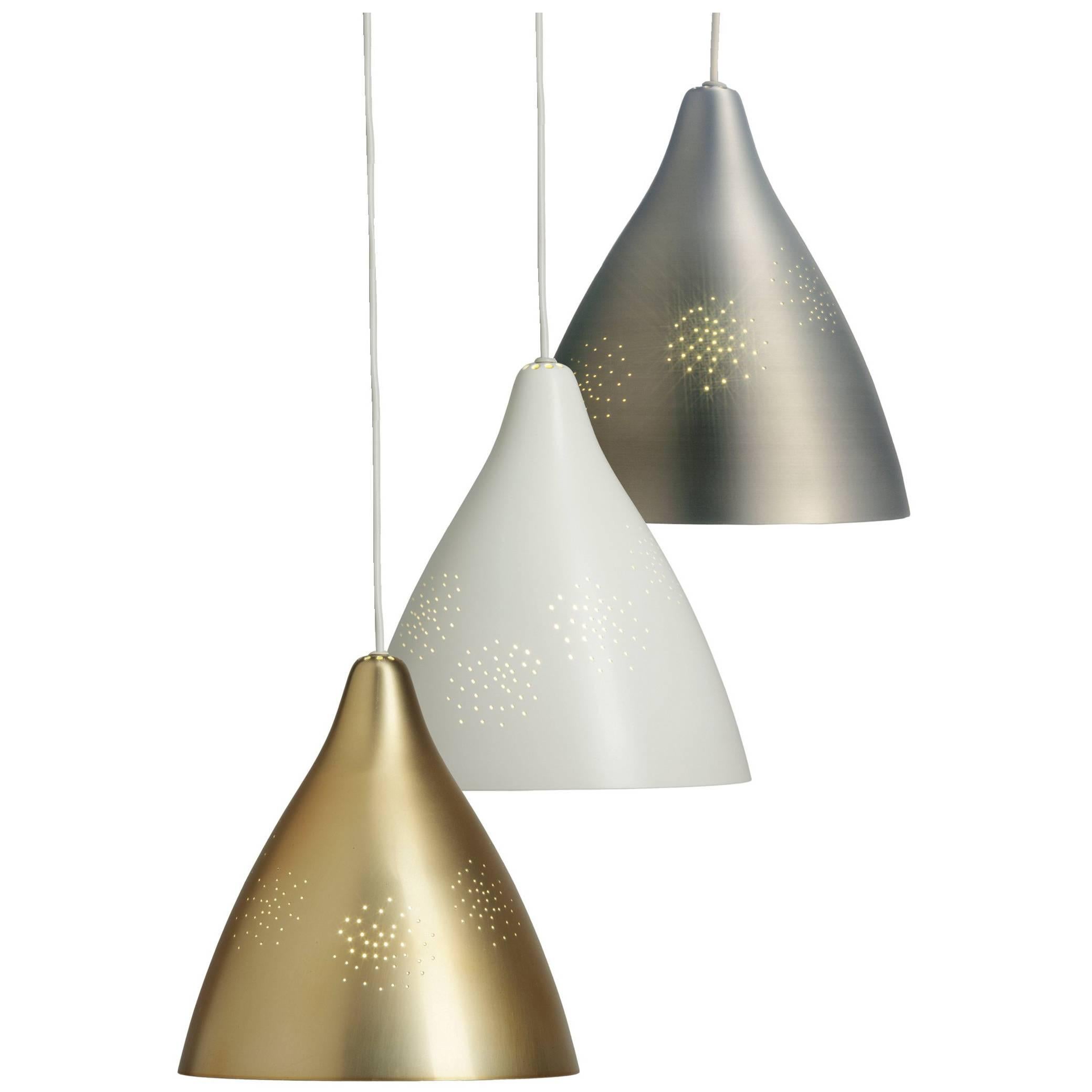 Lisa Johansson-Pape White '270' Perforated Metal Pendants For Sale 2