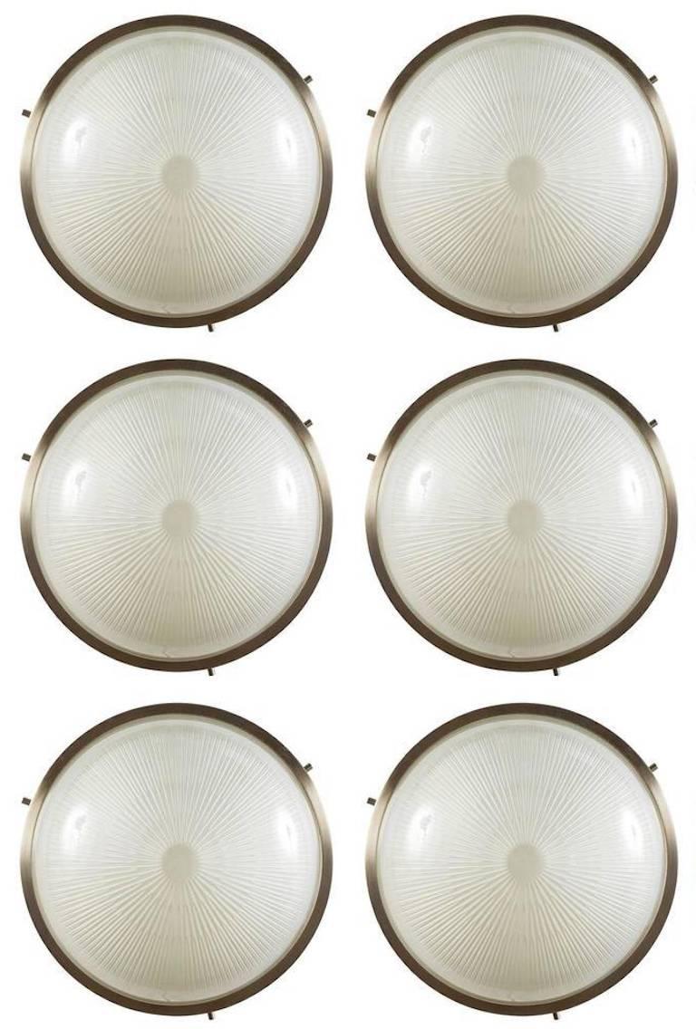 Mid-20th Century Pair of 1960s Sergio Mazza 'Sigma' Wall or Ceiling Lights for Artemide For Sale
