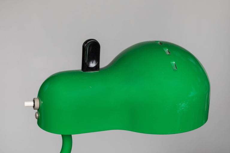 Late 20th Century Joe Colombo 'Topo' Green Task Lamp for Stilnovo, circa 1970 For Sale