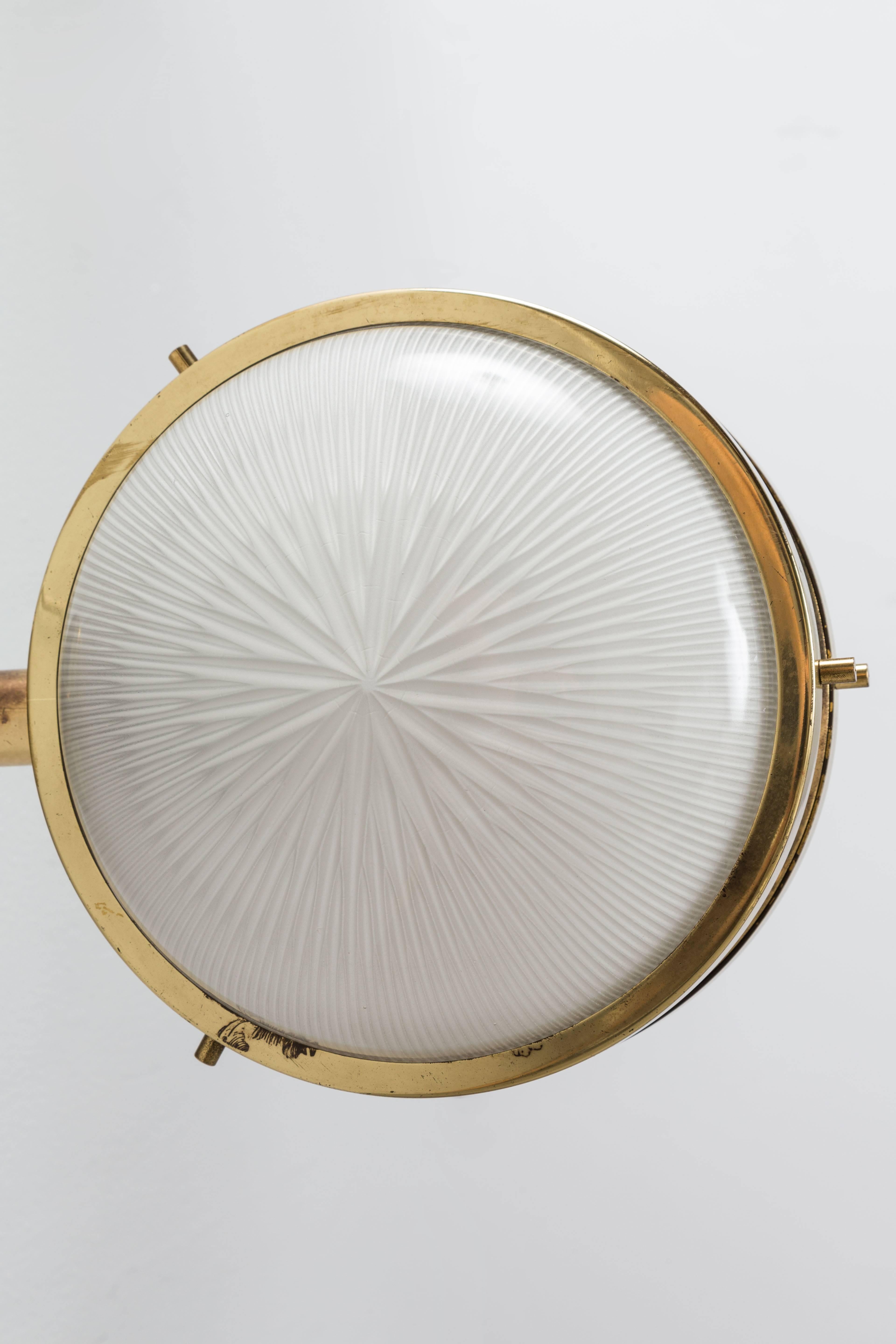 Pressed 1960s Sergio Mazza Brass 'Gamma' Wall or Ceiling Lights for Artemide