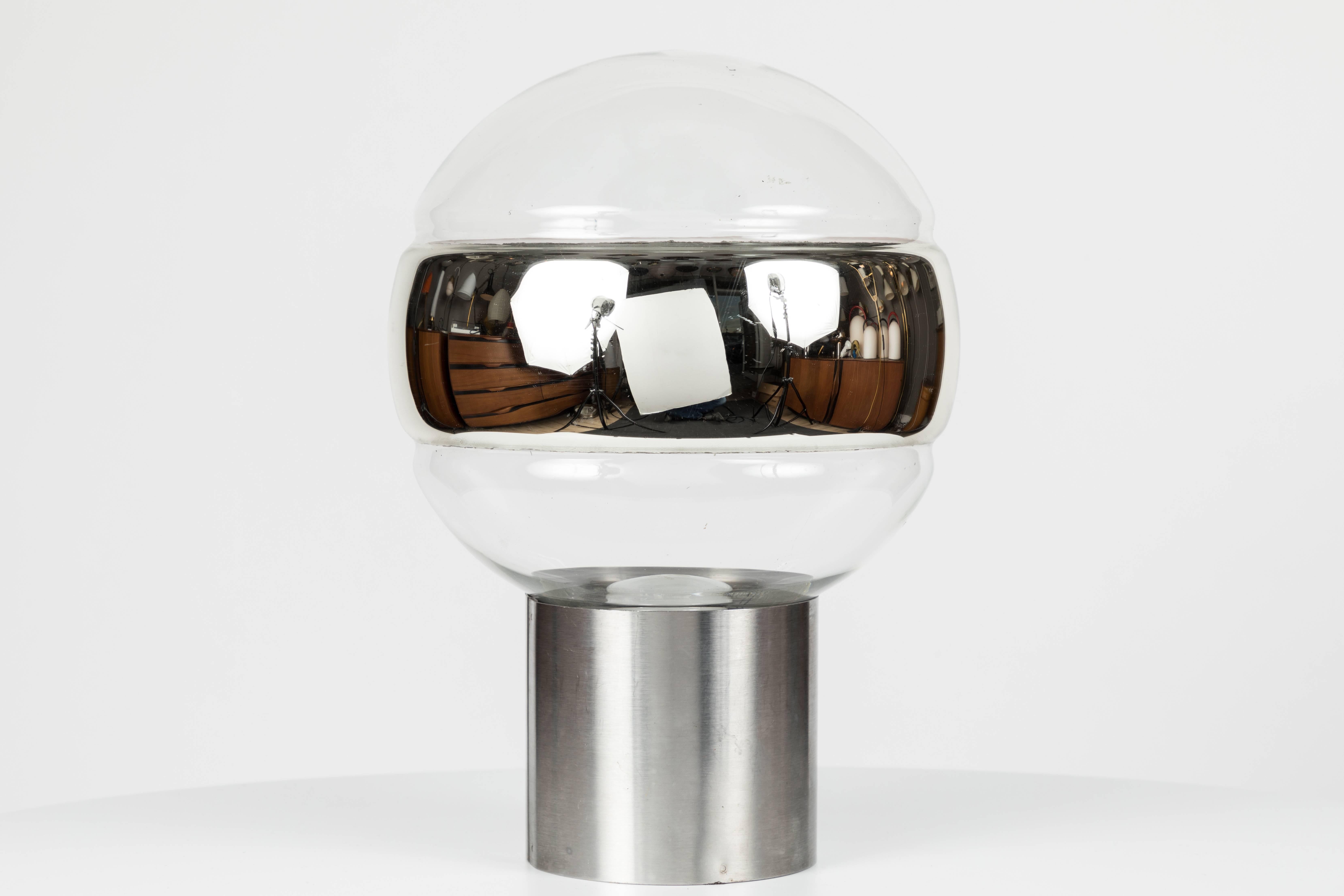 Mid-Century Modern Pair of 1960s Peill & Putzler Glass Globe Table Lamps