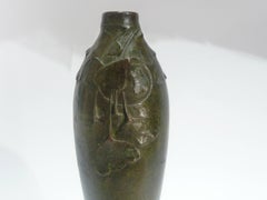 Hugo Elmqvist, an Art Nouveau Patinated Bronze Vase, Signed
