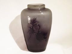 Emile Galle Art Nouveau Fire Polished Baluster Vase, Signed