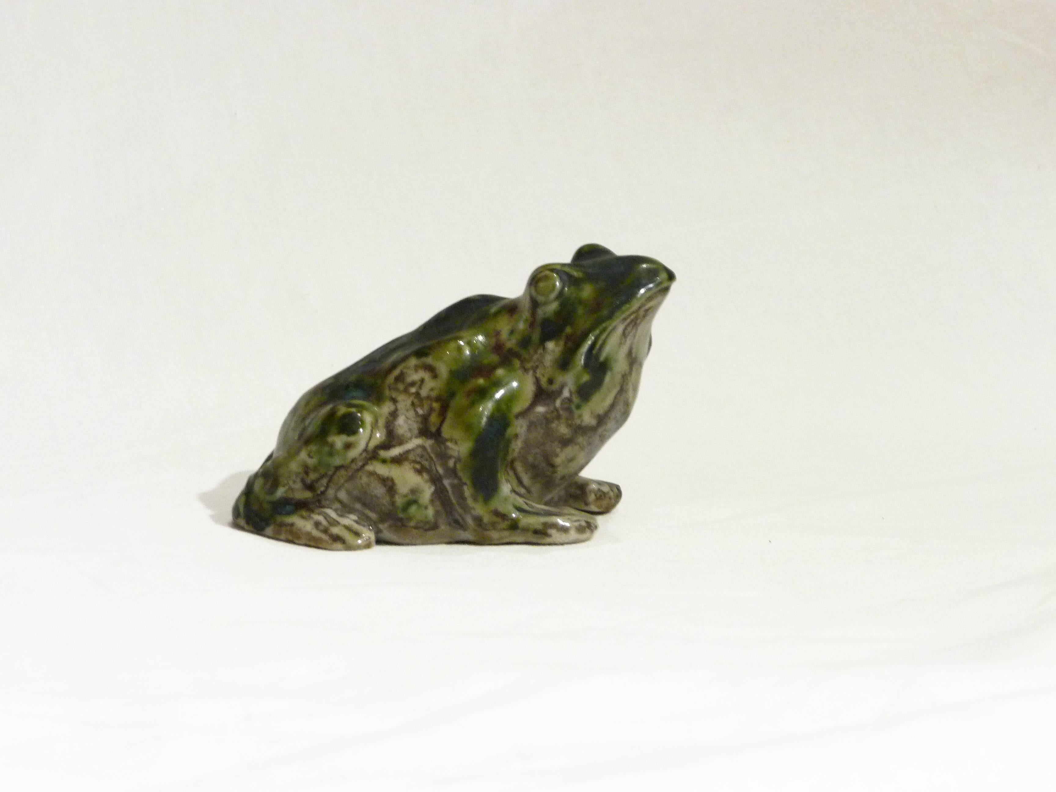 Art Nouveau Pierre-Adrien Dalpayrat, Sculpture Representing a Frog, Signed