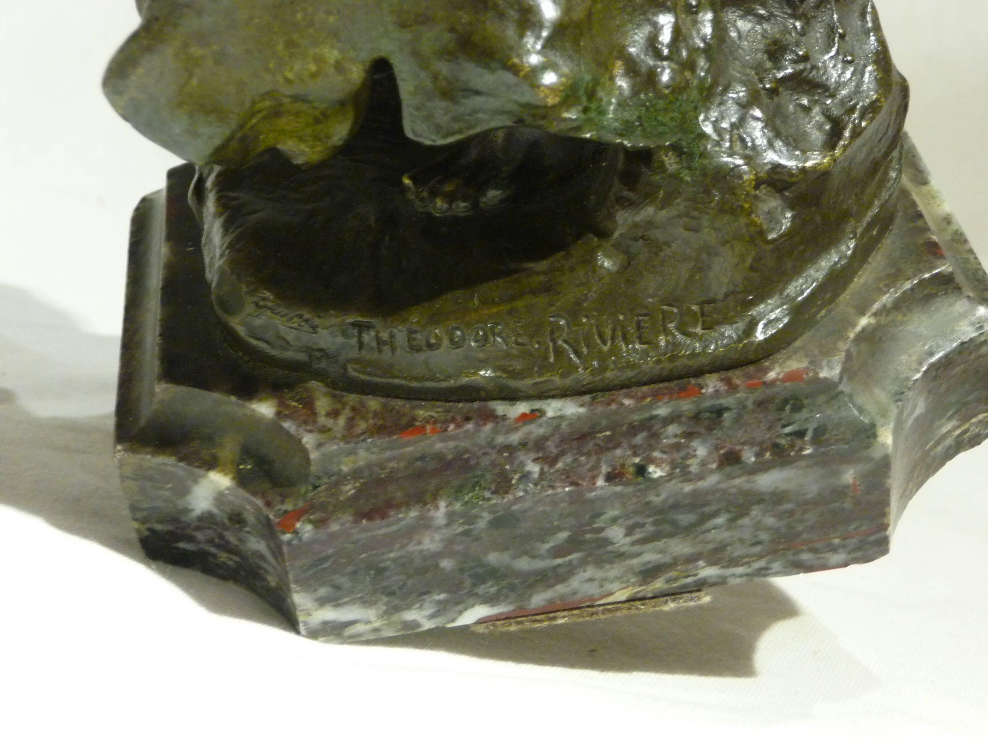Louis-Auguste Théodore Rivière, Bronze Sculpture, 