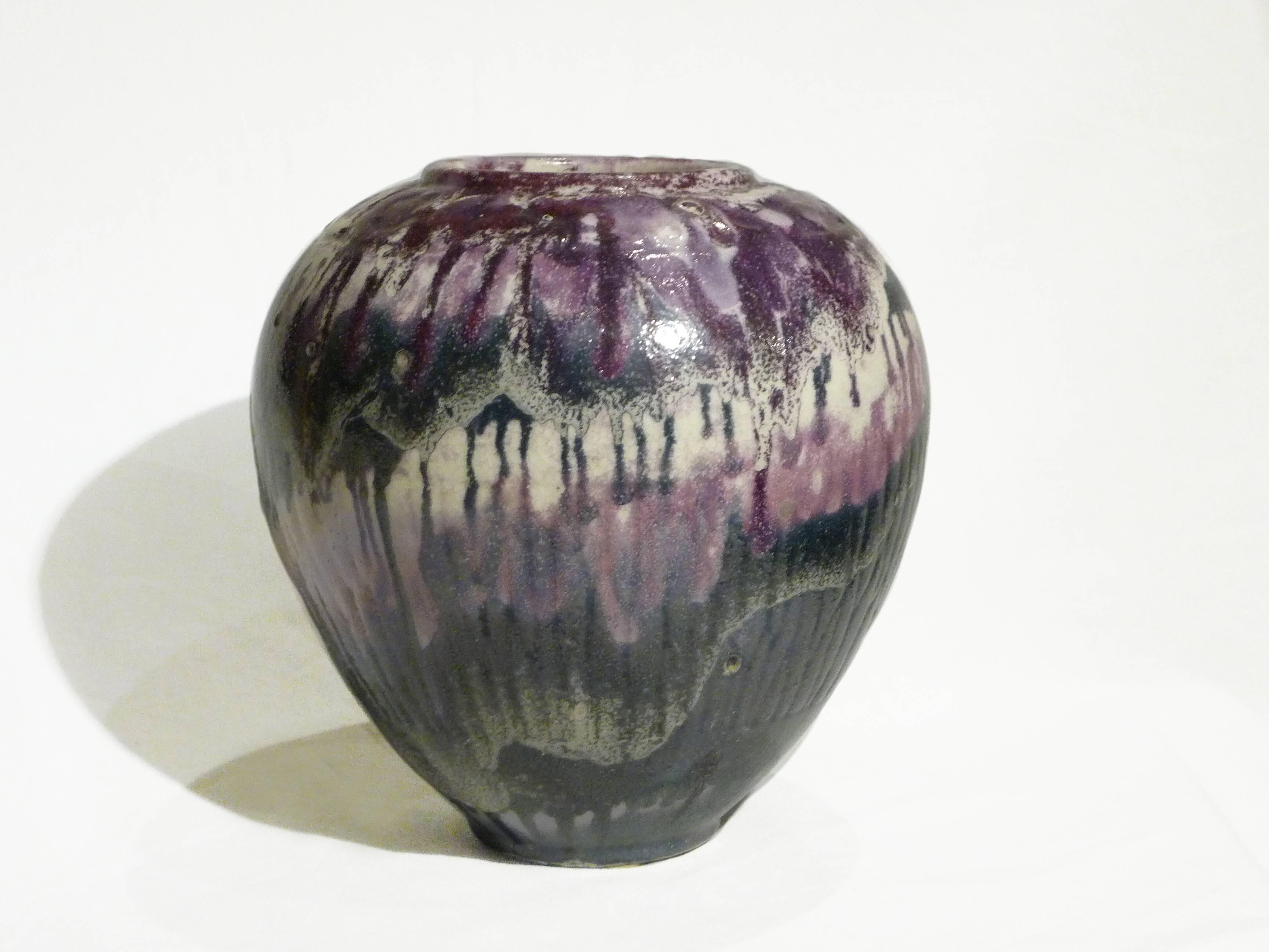 French Raoul Lachenal, an Art Nouveau Earthenware Vase, Signed For Sale