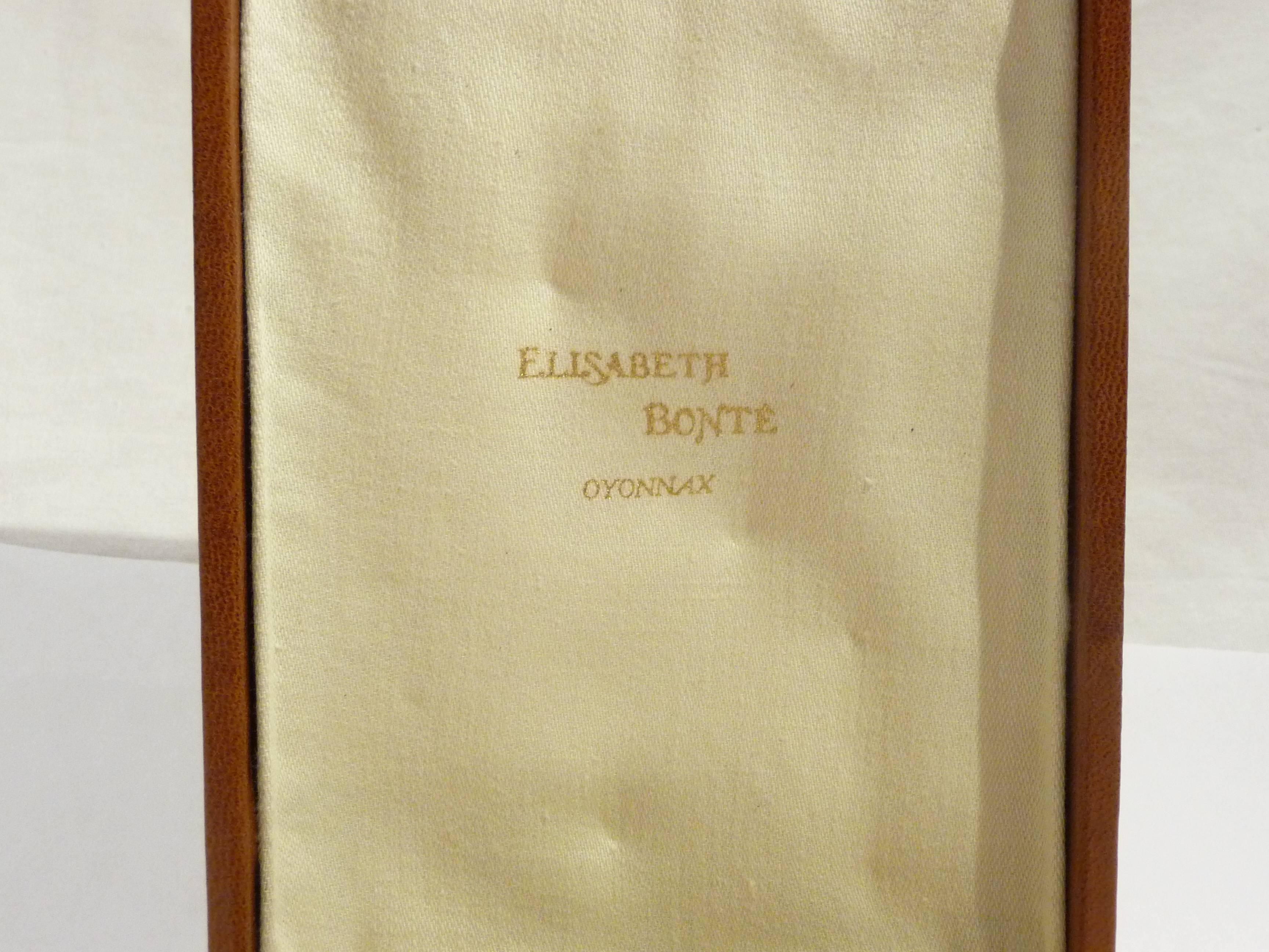 Elisabeth Bonté, an Art Nouveau Horn and Glass Beads Pendant, Signed For Sale 1