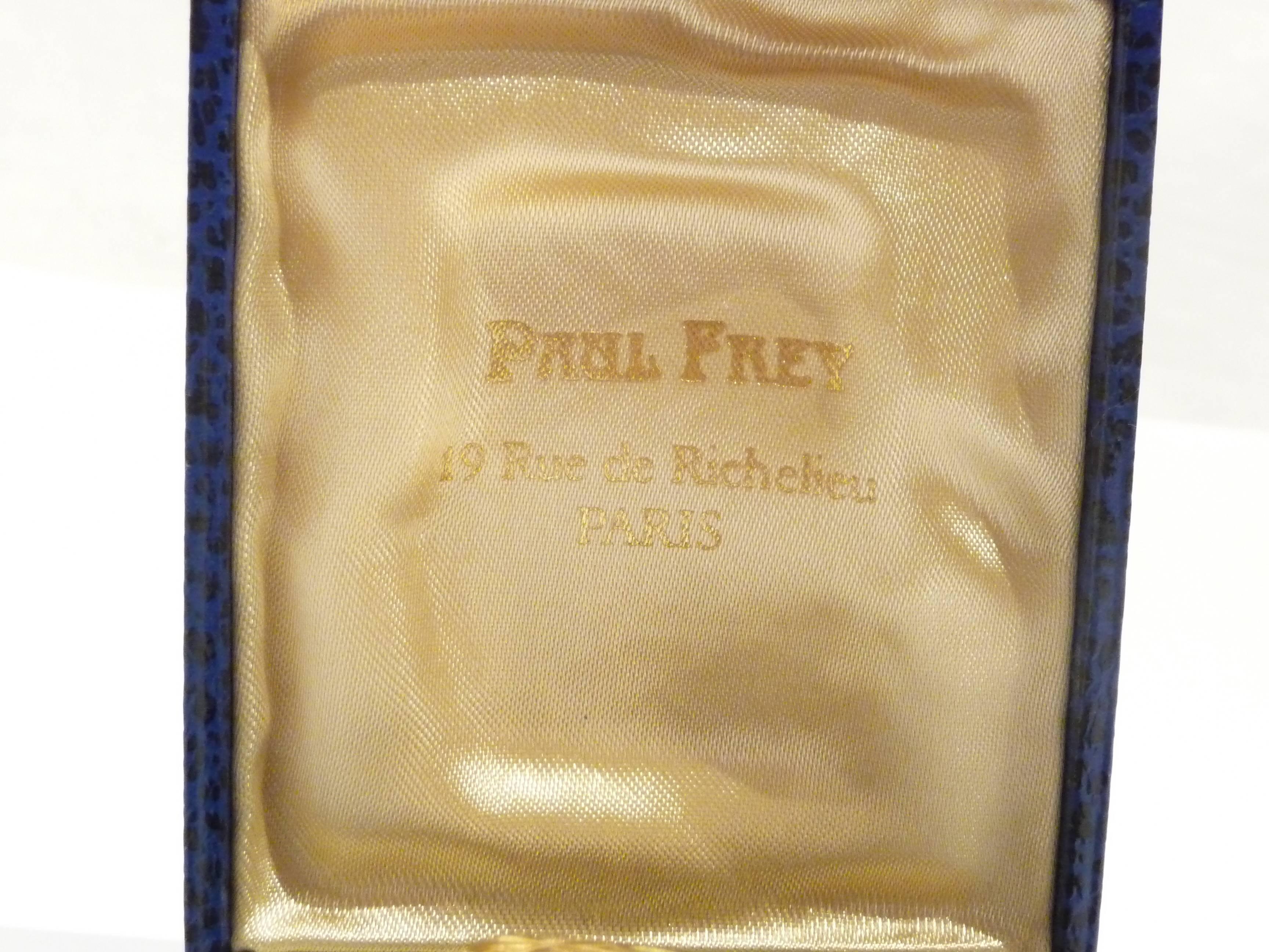 20th Century Paul Frey, a Gold Match Box Holder Decorated with Clovers For Sale