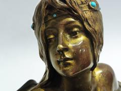 Georges Flamand, an Art Nouveau Gilt Bronze Vide-Poche, Signed