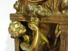 Charles Korschann, an Art Nouveau Two Patina Bronze Clock, 1897, Signed