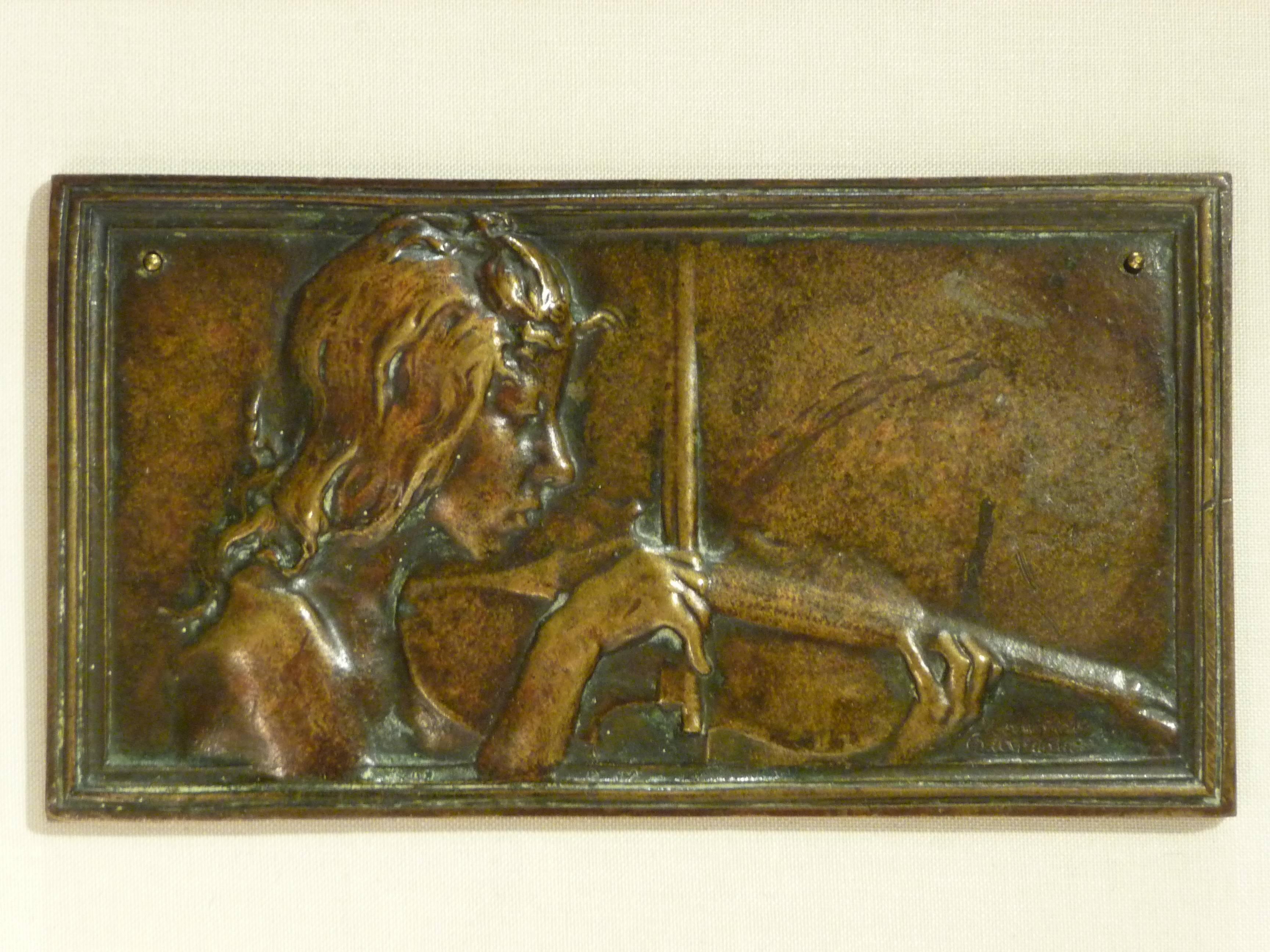 Alexandre Charpentier
"Le Chant," "La Musique"
Two bronze plaques.
Literature: Alexandre Charpentier, Naturalisme et Art Nouveau, musée d'Orsay, 2008, p. 62 and p.145
Signed.