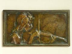 Alexandre Charpentier, "Le Chant, " "La Musique, " Two Bronze Plaques