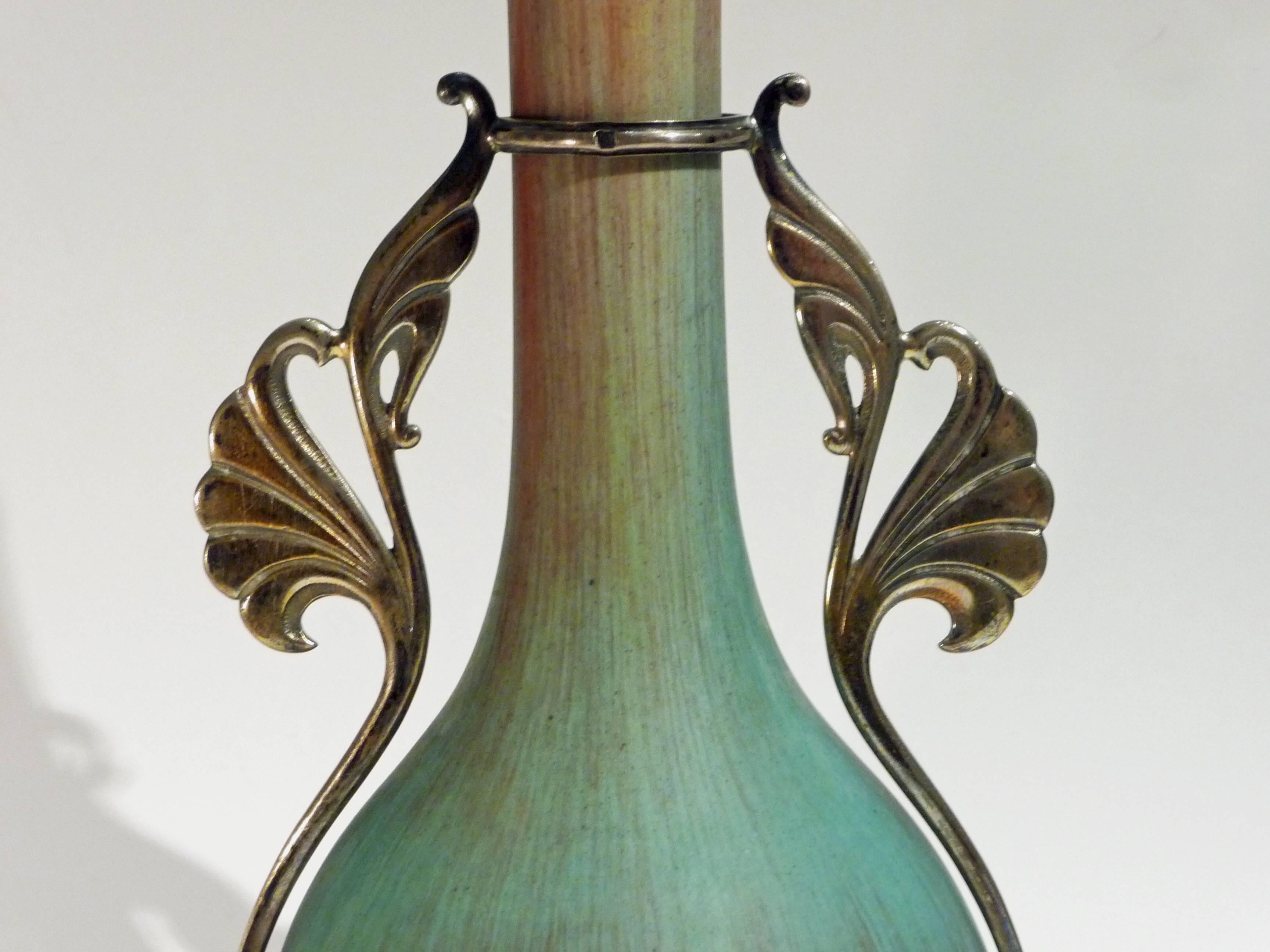 French Eugene Baudin, Alphonse Debain, an Art Nouveau Stoneware Vase For Sale