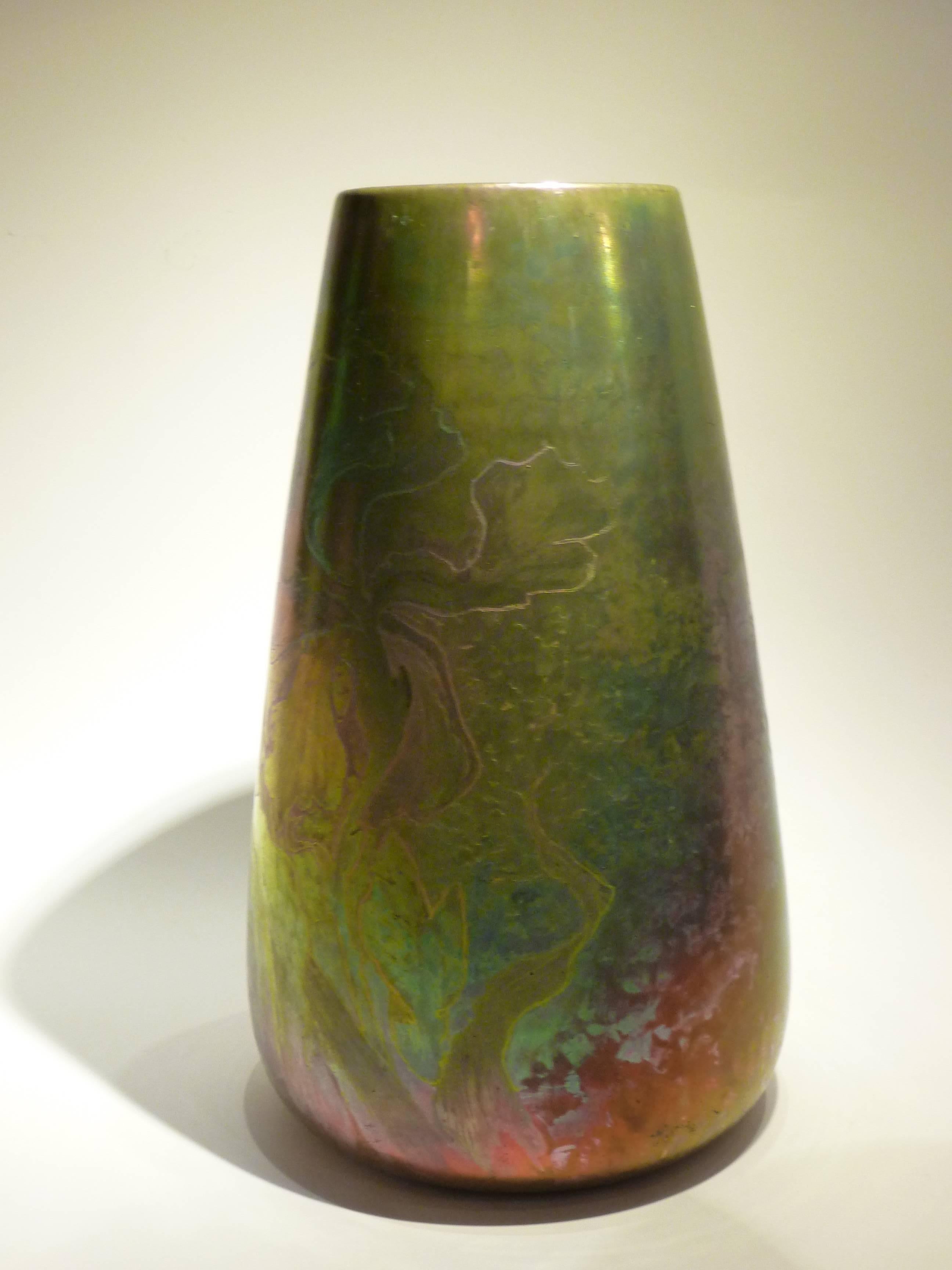 French Clément Massier, an Art Nouveau Earthenware Vase, Signed