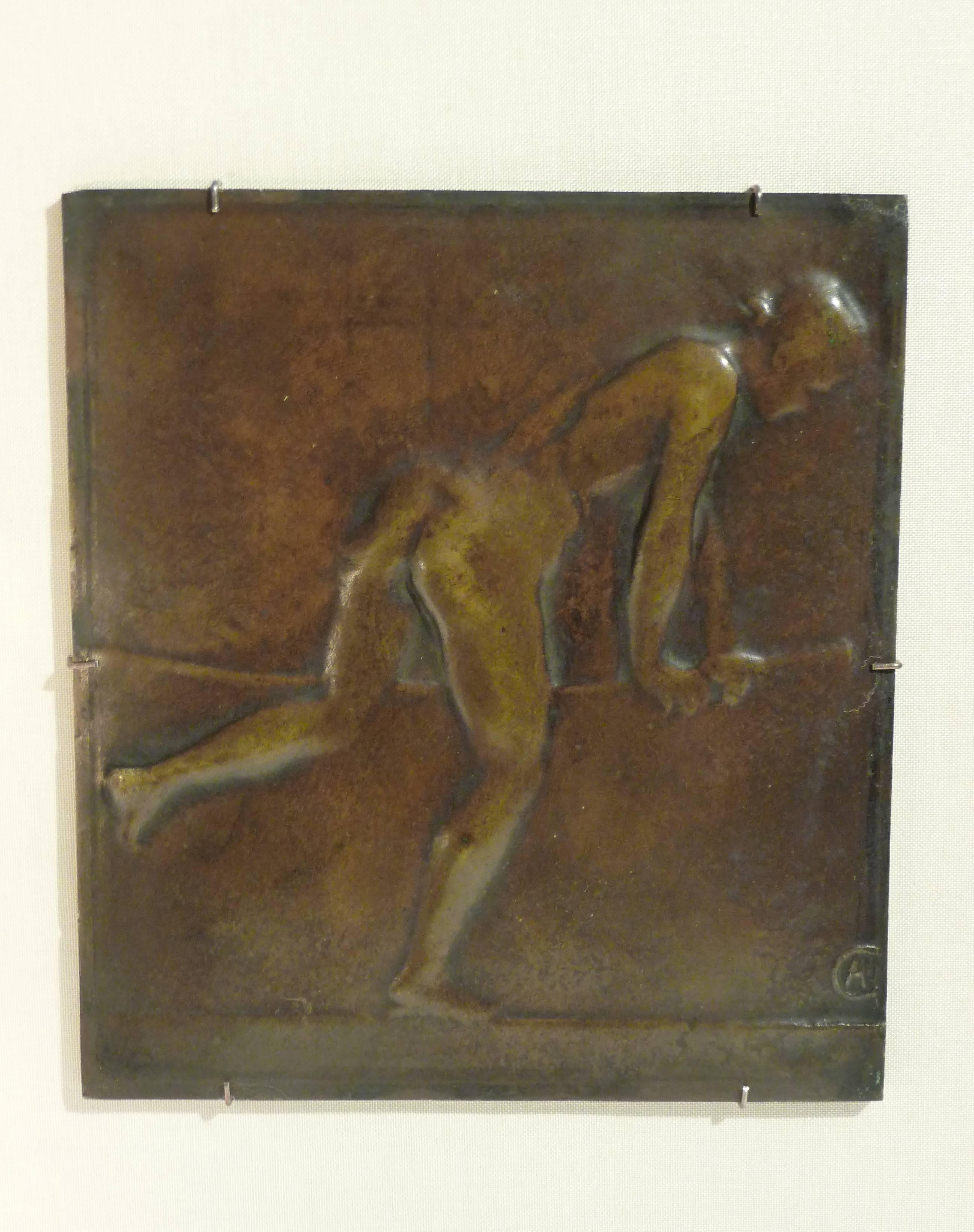 Alexandre Charpentier.
"Le Bain."
A bronze plaque.
Signed with the monogram of the artist.
Probably edited by Samuel Bing for l'Art Nouveau Bing.
Exhibition: Paris, musée d'Orsay, 22 January-13 April 2008, n.162, ill. p. 163.
   