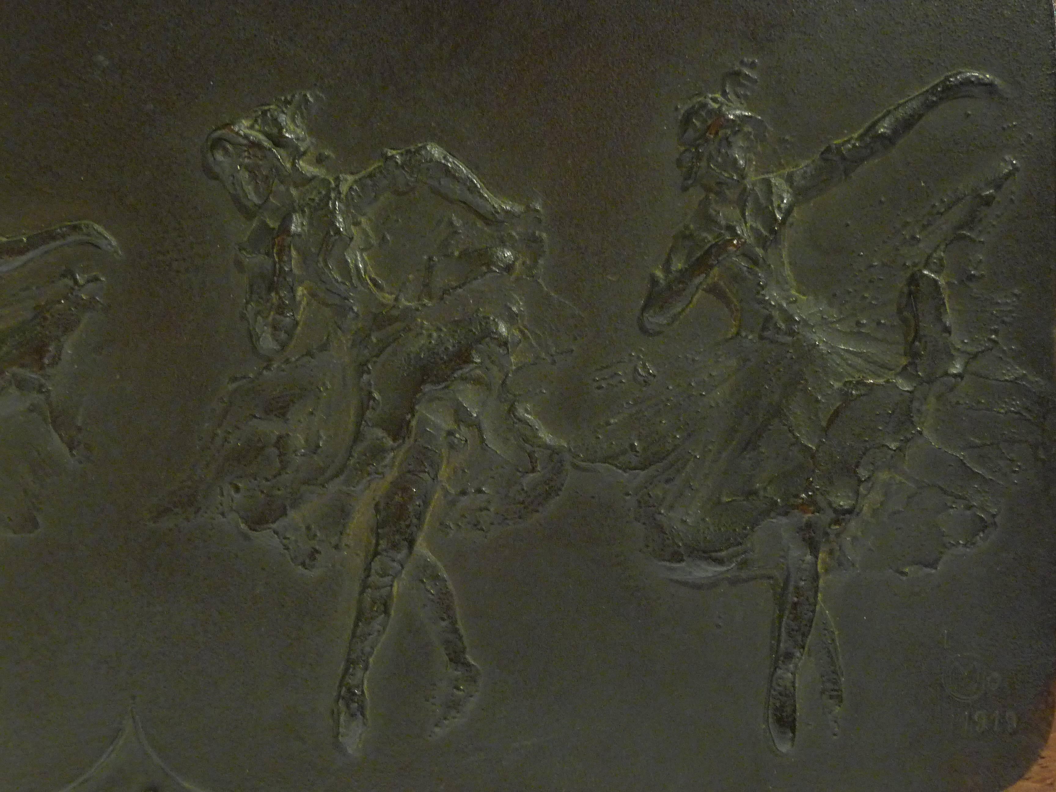 Maurice Charpentier-Mio.
A bronze bas-relief featuring five poses of the dancer Anna Pavlova in Rondino.
Bearing the monogram of the artist, dated "1919" and numbered "1."
Bearing a label at the back: "Croquis de gestes