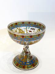 Pfulb & Pottier, a Polychrome Enamelled Glass Coupe, Signed