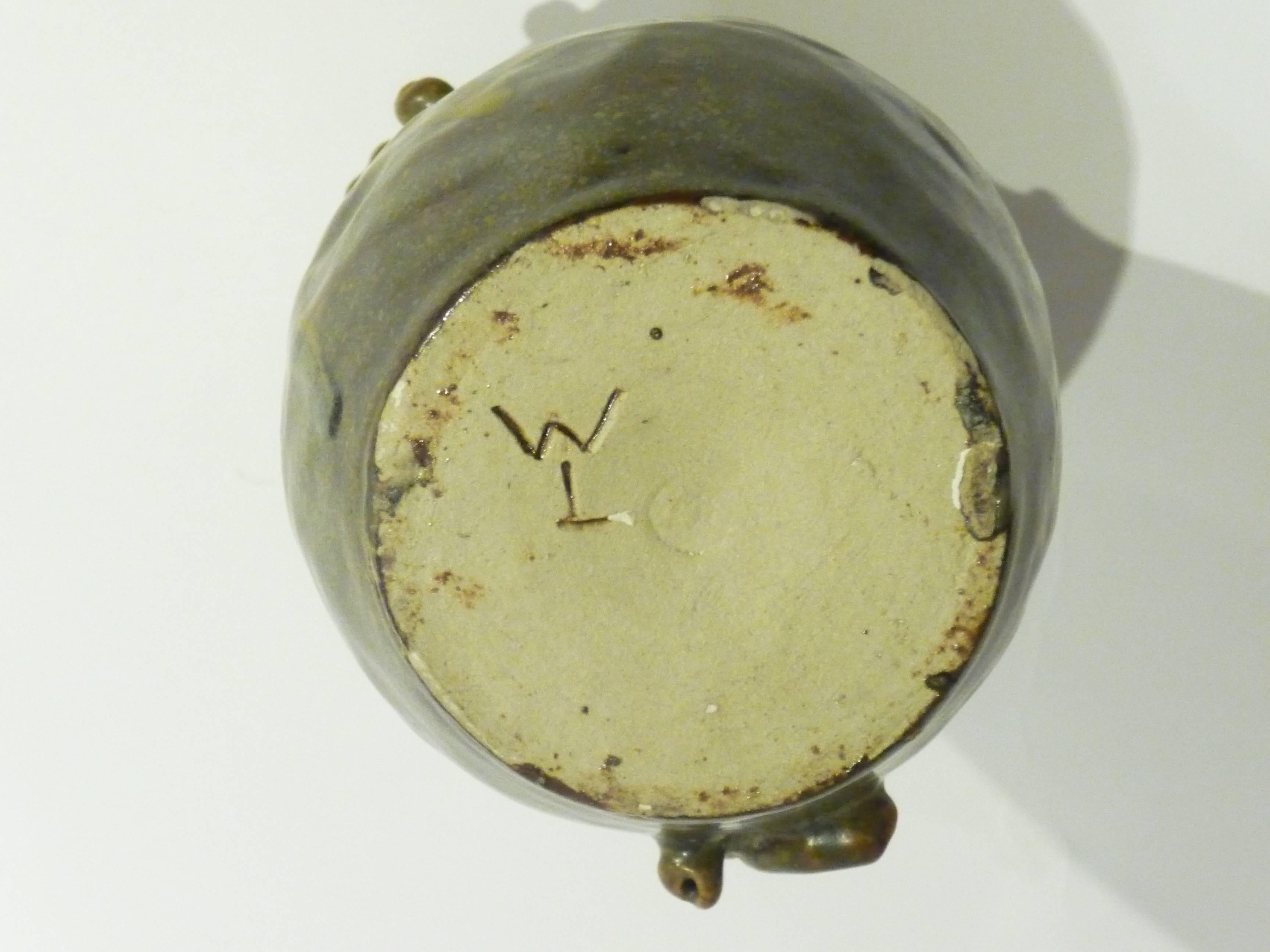 Stoneware William Lee, an Art Nouveau Sake Bottle, Signed For Sale