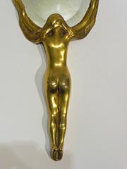 Albert Bartholomé, an Art Nouveau Gilt Bronze Hand Mirror, Signed