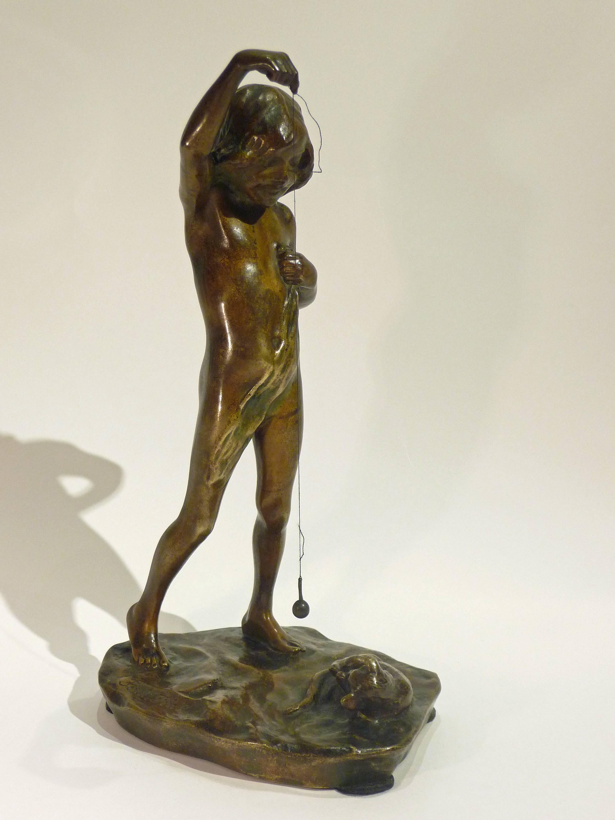 Ferdinand Frick
Girl playing with her kitty
A bronze sculpture with a dark green patina
Signed.


 