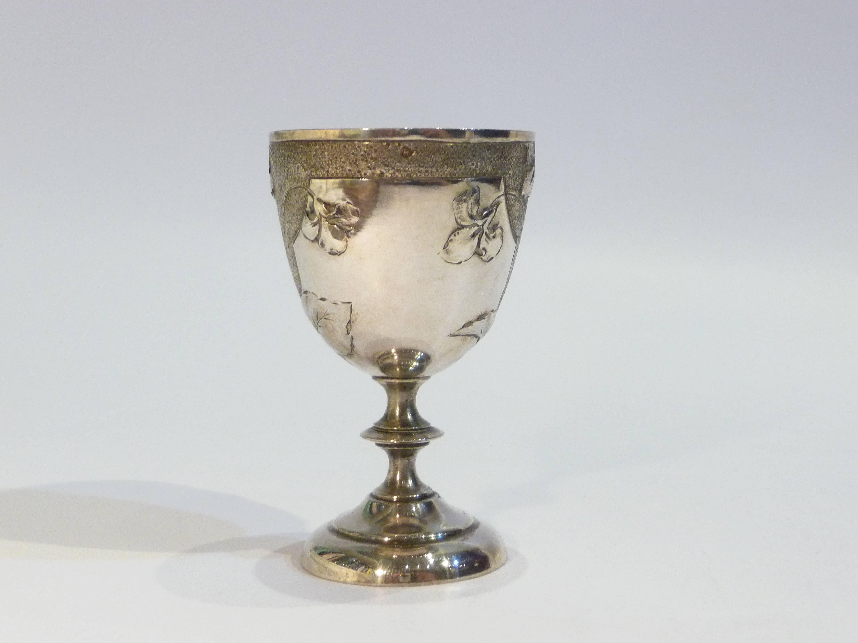 French Anonymous, an Art Nouveau Pair of Silver Egg Cups For Sale