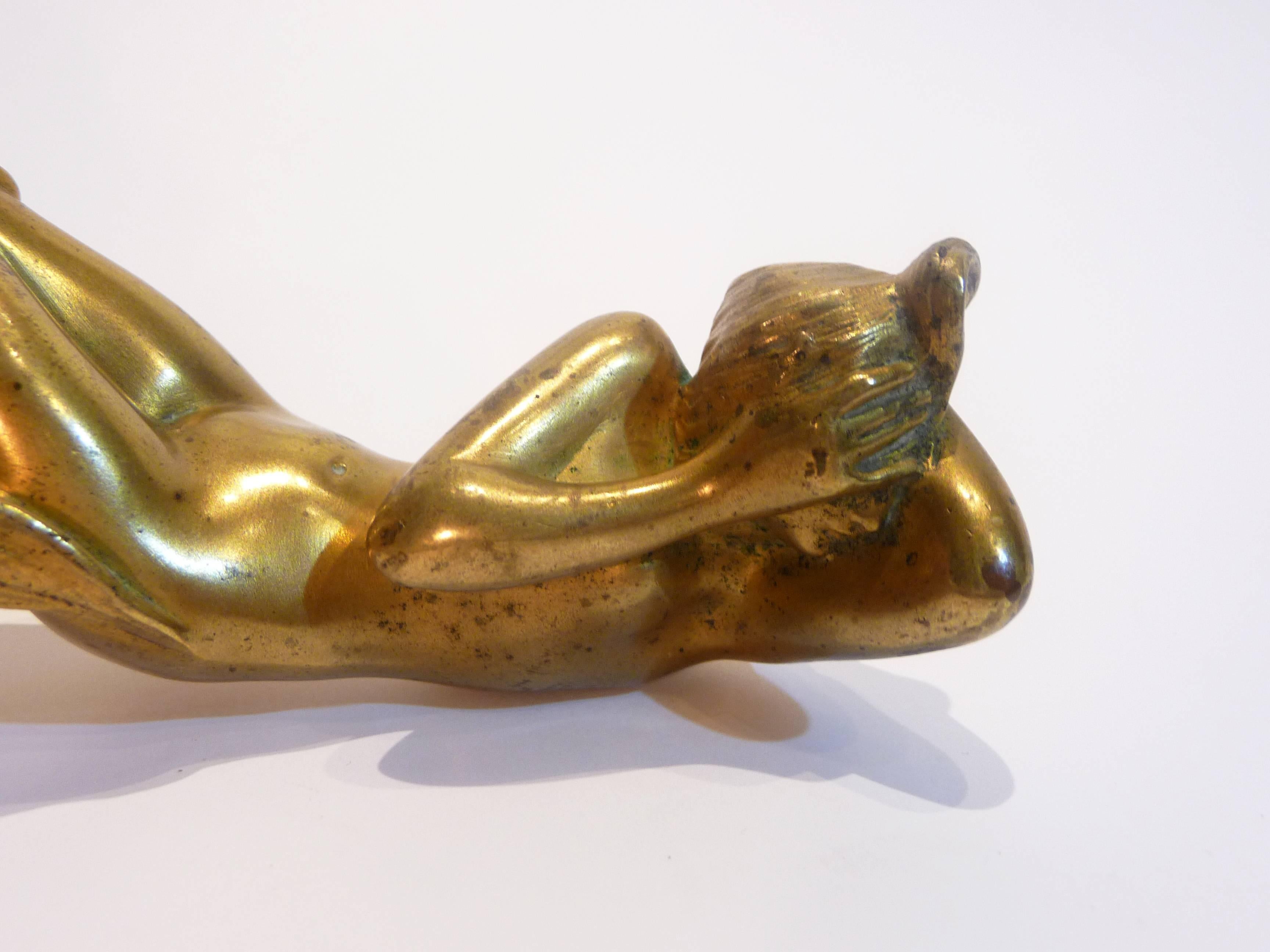 Léo Laporte-Blairsy, an Art Nouveau Gilt Bronze Letter Opener In Good Condition For Sale In Monte Carlo, MC