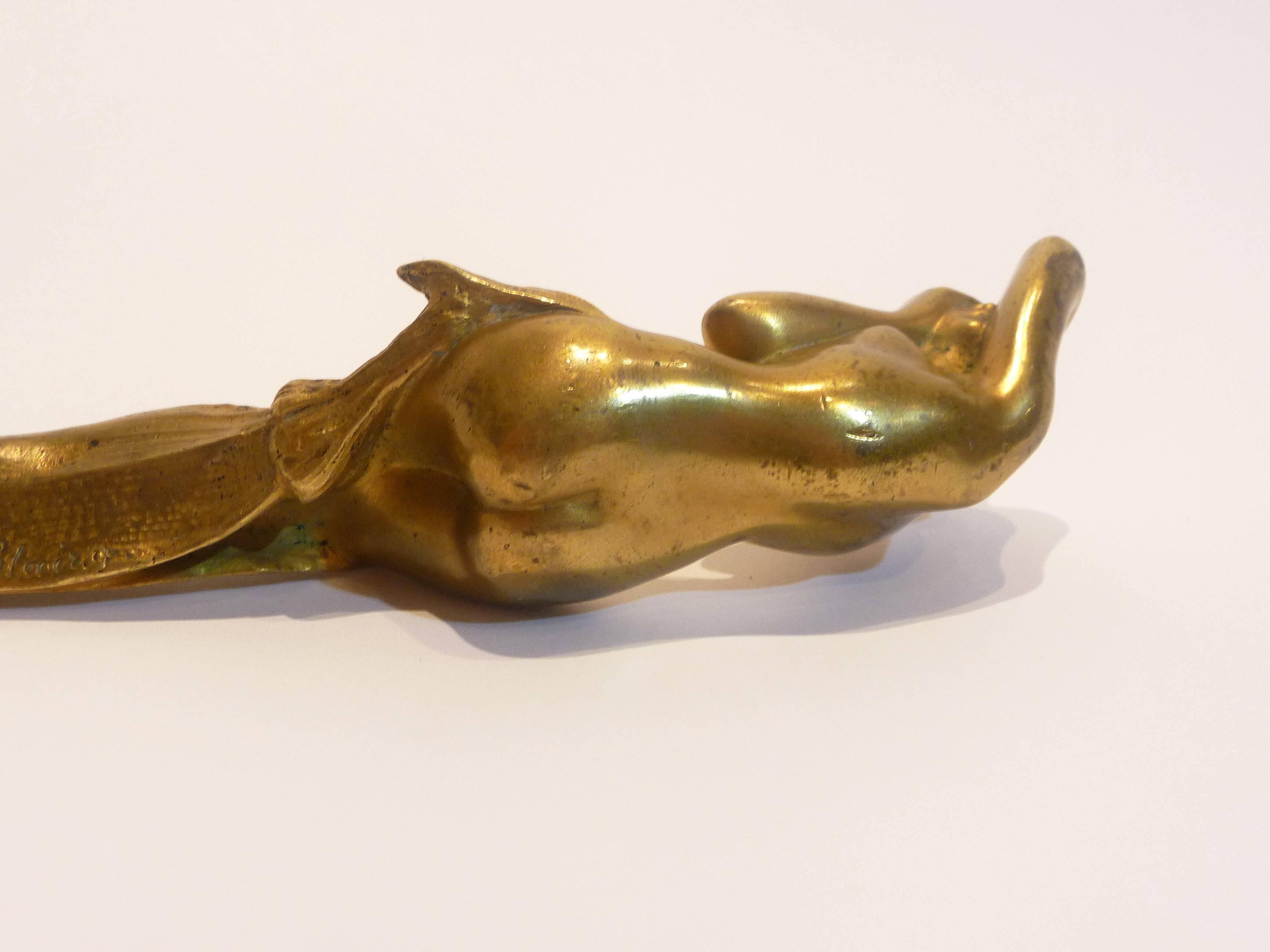 Léo Laporte-Blairsy, an Art Nouveau Gilt Bronze Letter Opener For Sale 2
