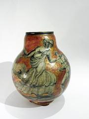 Jean-Léon Mayodon, "Centaurs Vase, " an Art Deco Enamel Stoneware Vase, Signed