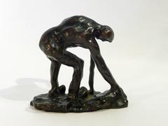 Bernhard Hoetger, eine Bronzeskulptur, „Bauernpflanzgefäßpflanzgefäße“, signiert