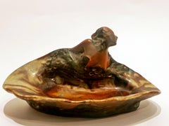 Joseph and Pierre Mougin, Amalric Walter, Art Nouveau Mermaid Vide-Poche, Signed