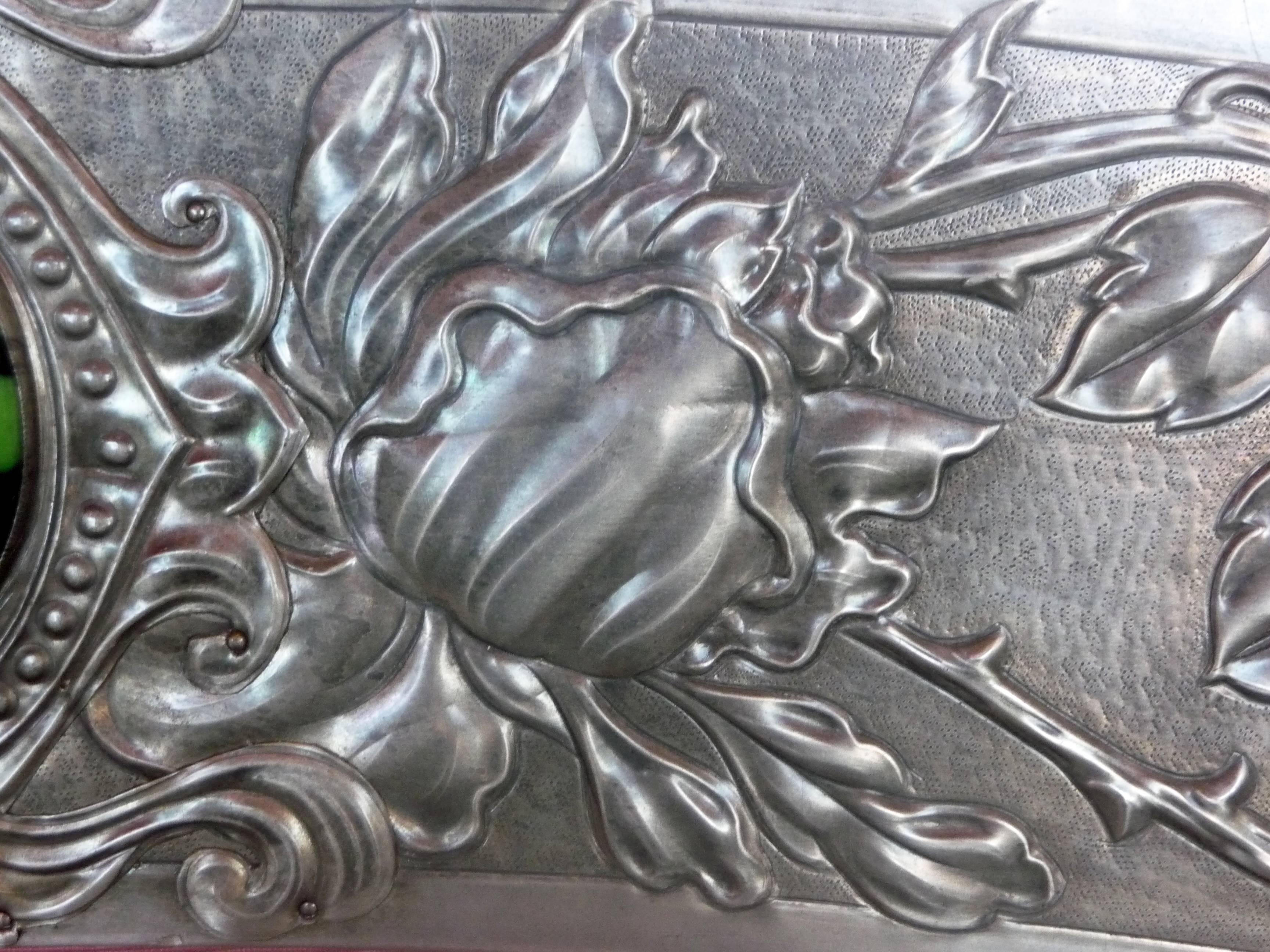 French Anonymous, an Art Nouveau Silvered Pewter Frame For Sale
