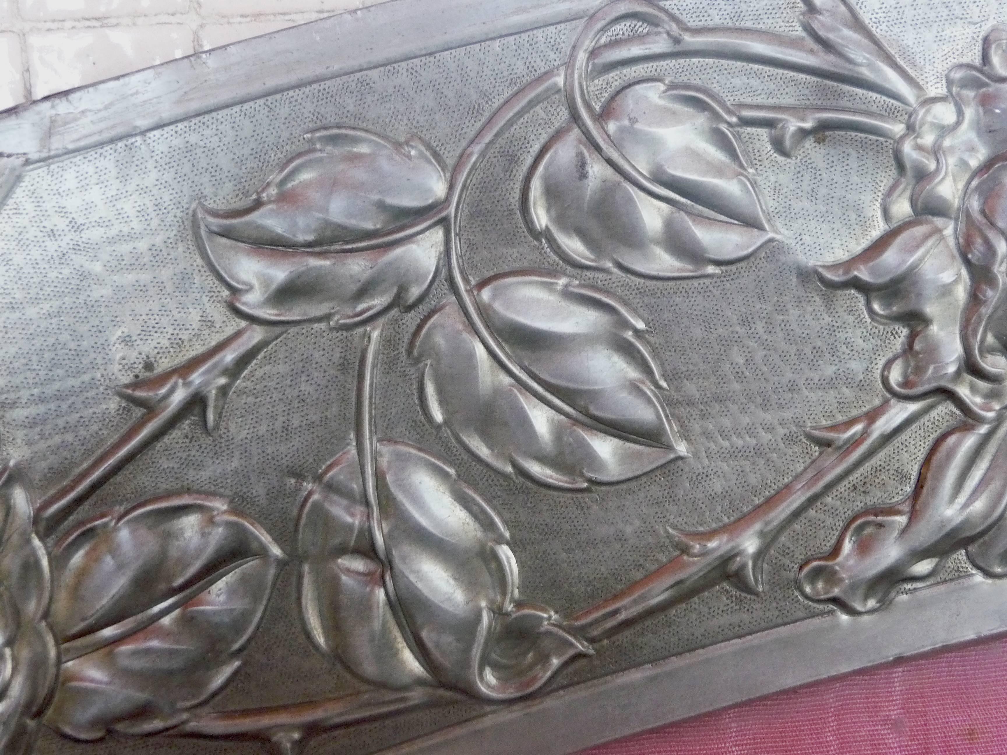Anonymous, an Art Nouveau Silvered Pewter Frame In Fair Condition For Sale In Monte Carlo, MC