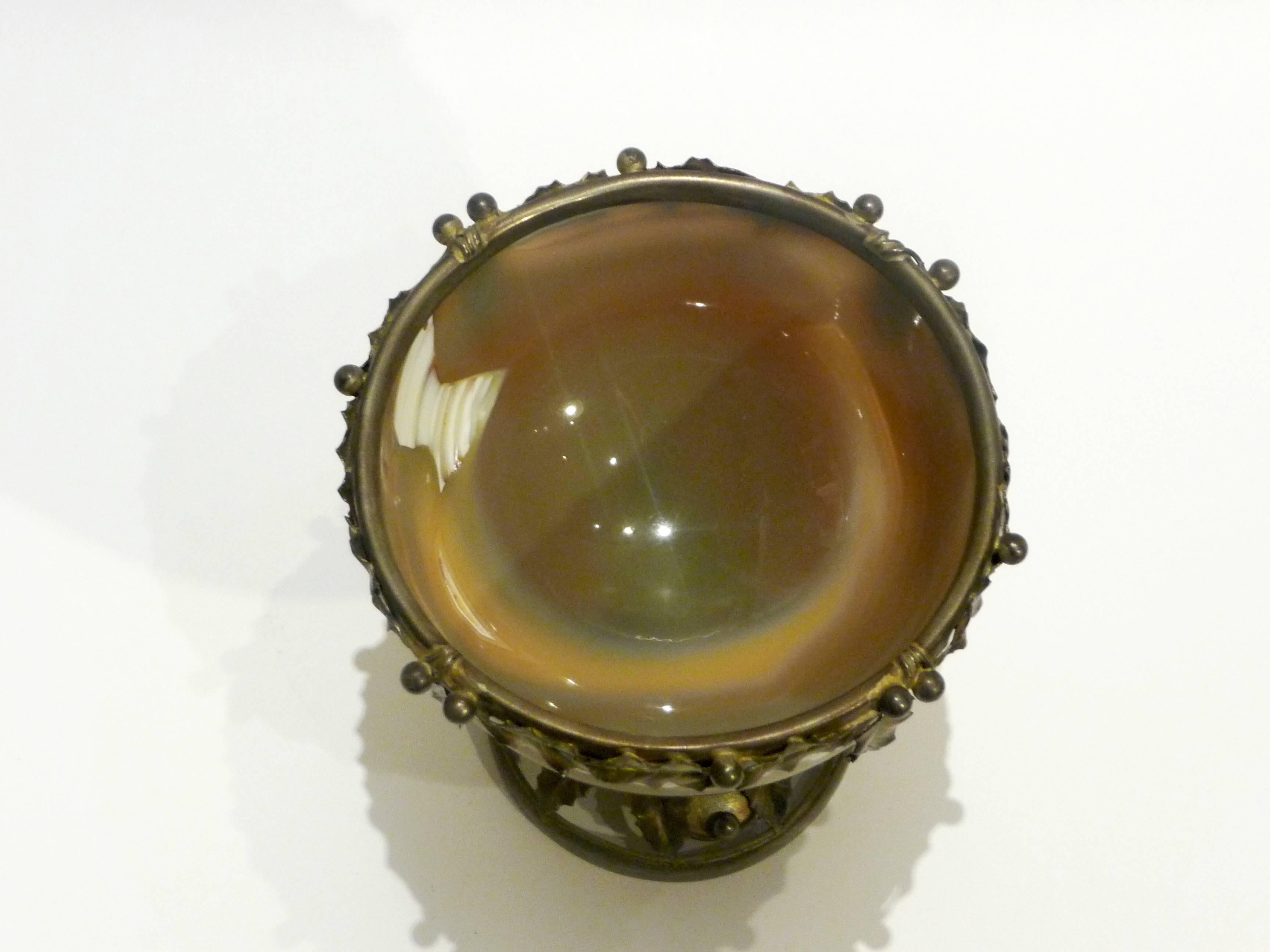Anonymous, Art Nouveau Cup in Agate In Good Condition For Sale In Monte Carlo, MC
