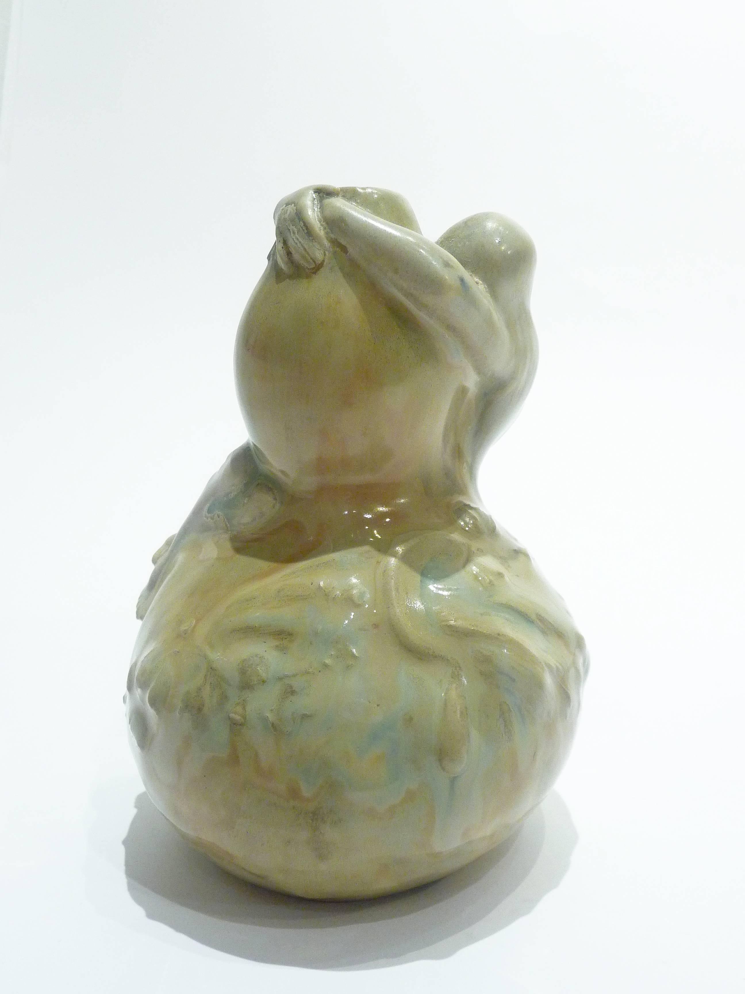 Charles Vital-Cornu, Susse Frères, an Art Nouveau Porcelain Vase, Signed In Good Condition For Sale In Monte Carlo, MC