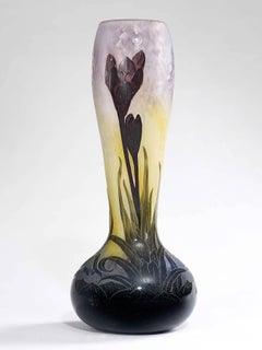 Daum Nancy, an Art Nouveau "Crocus" Vase, Signed