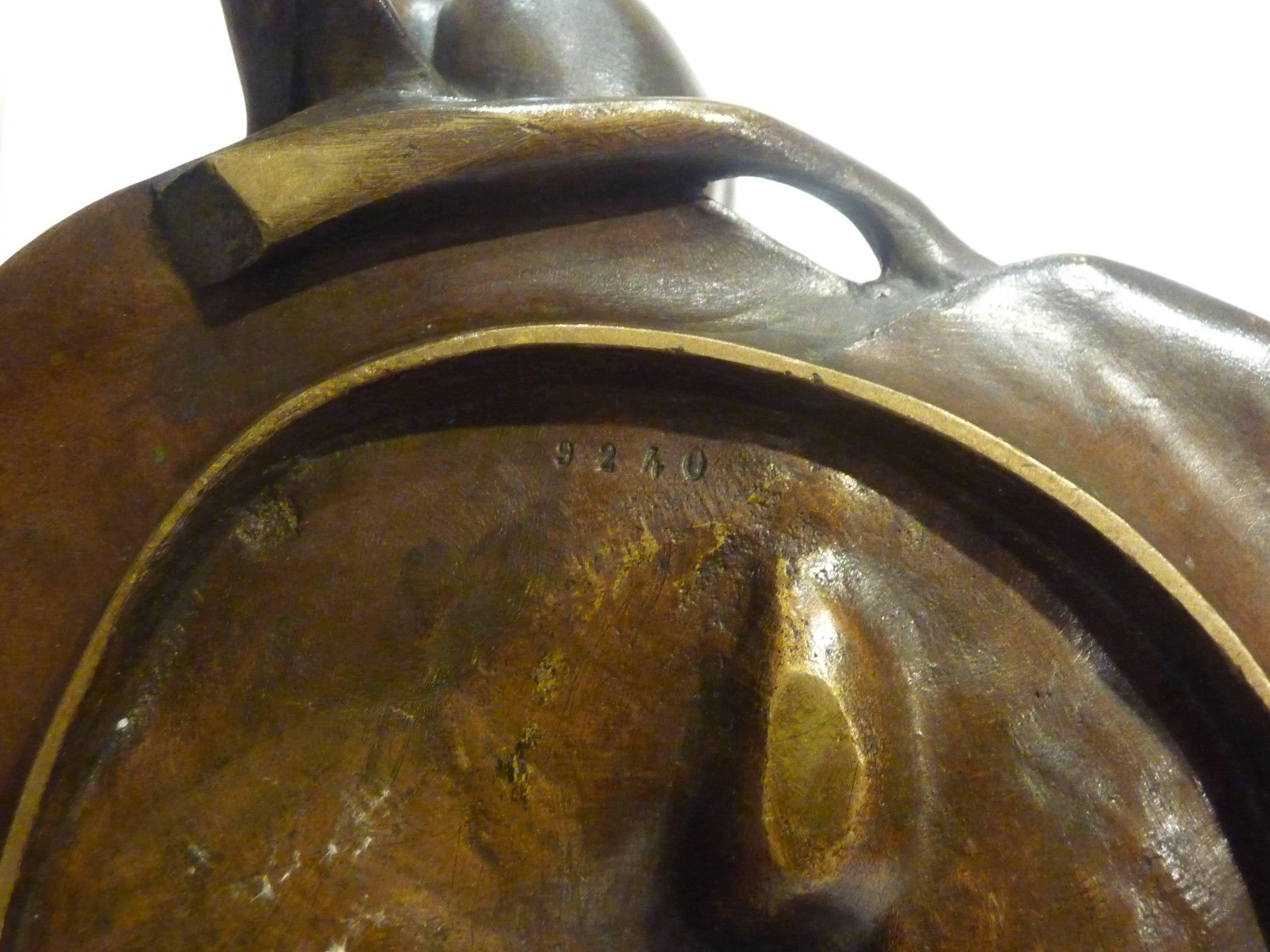 Maurice Bouval, Rare Art Nouveau Bronze Candlestick, Signed, Numbered 