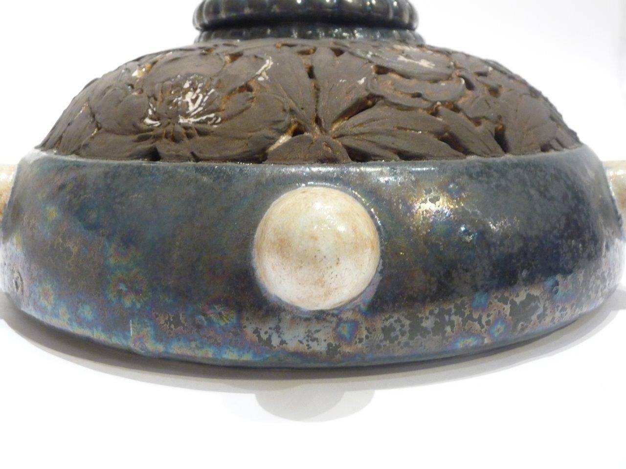 Emile Diffloth, an Art Nouveau Covered Openwork Pot In Good Condition For Sale In Monte Carlo, MC