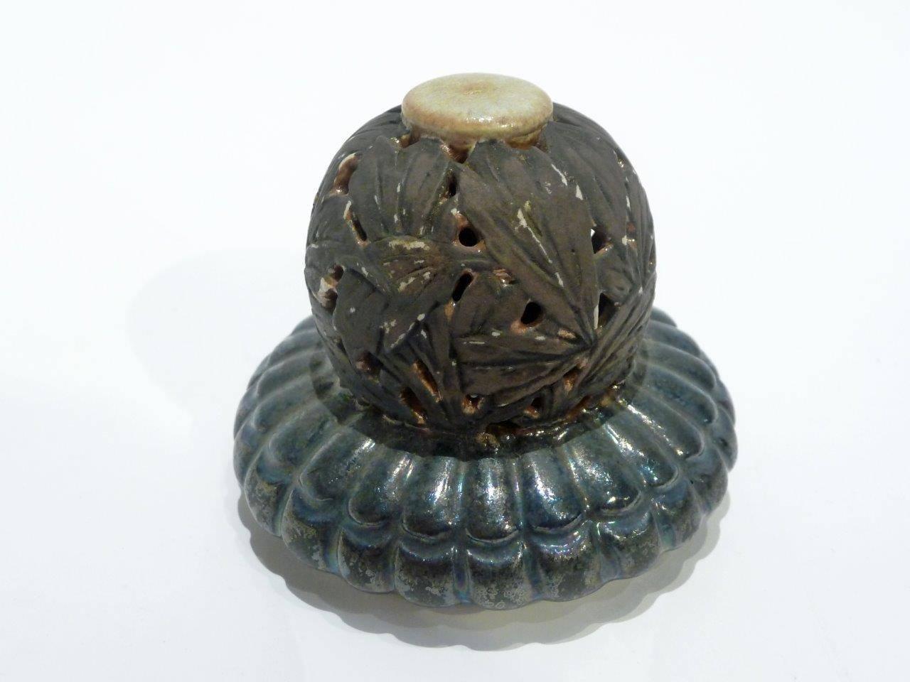20th Century Emile Diffloth, an Art Nouveau Covered Openwork Pot For Sale