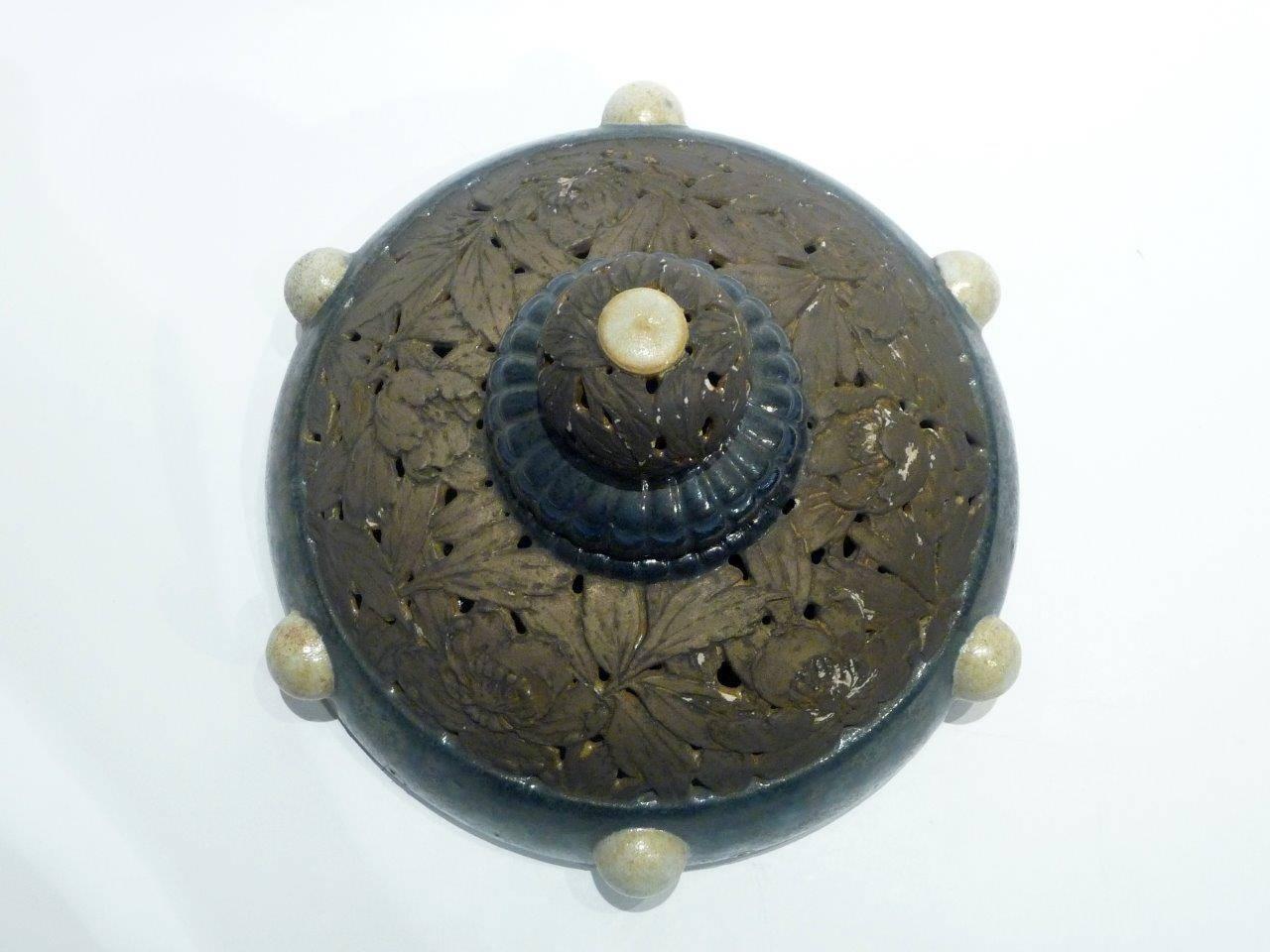 Emile Diffloth, an Art Nouveau Covered Openwork Pot For Sale 1