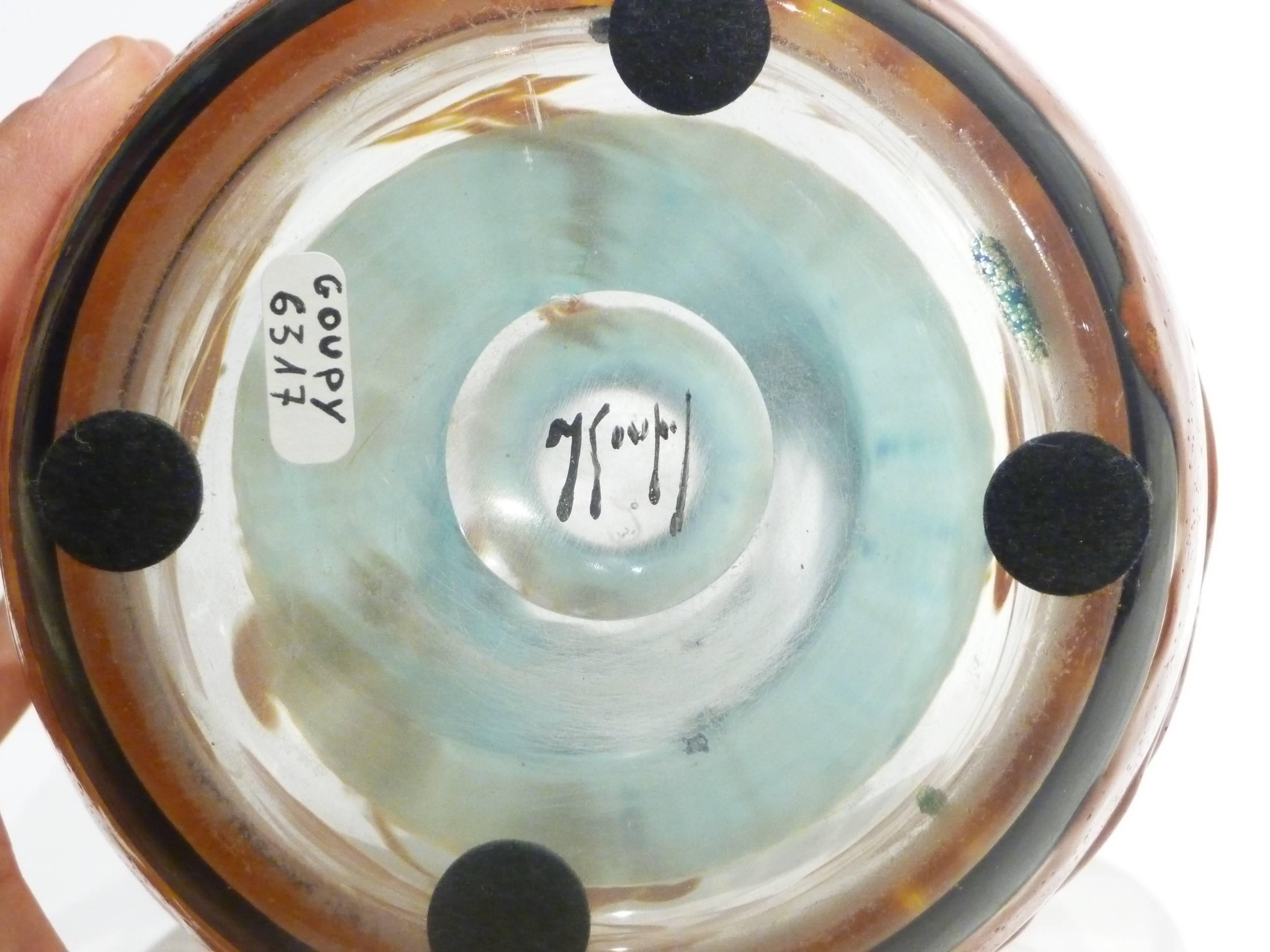 Marcel Goupy, an Art Nouveau Vase with an Enamel Polychrome Decoration, Signed For Sale 1