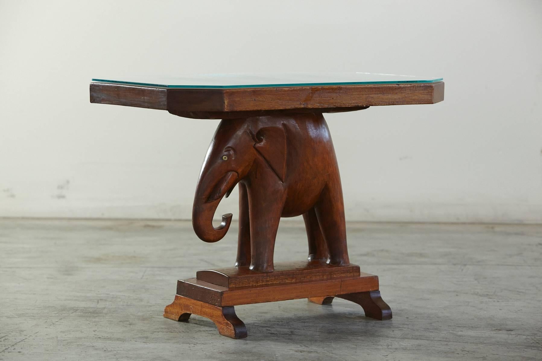hand carved elephant table