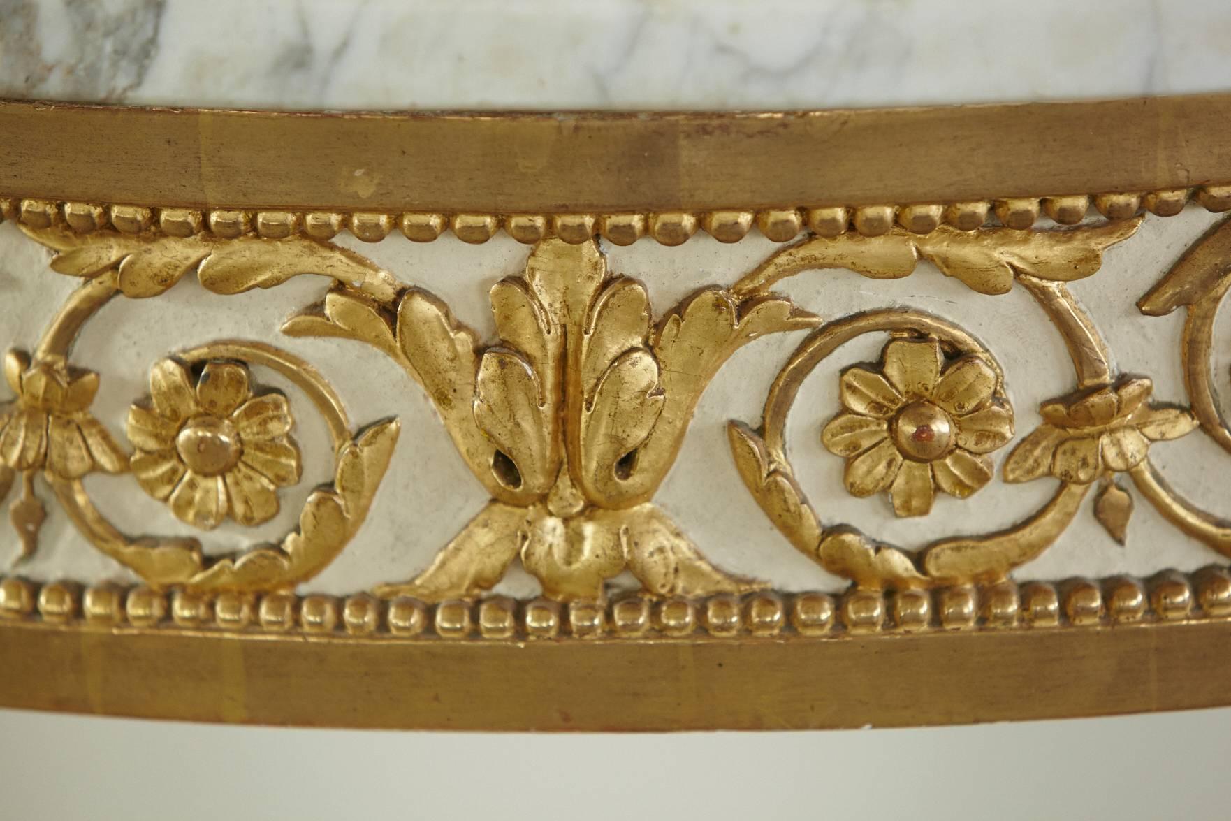French 19th Century in the style Louis XVI Giltwood Console with Marble Top 4