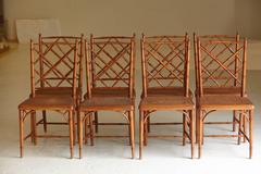 Set of Eight Antique Chinese Chippendale Style Dining Chairs