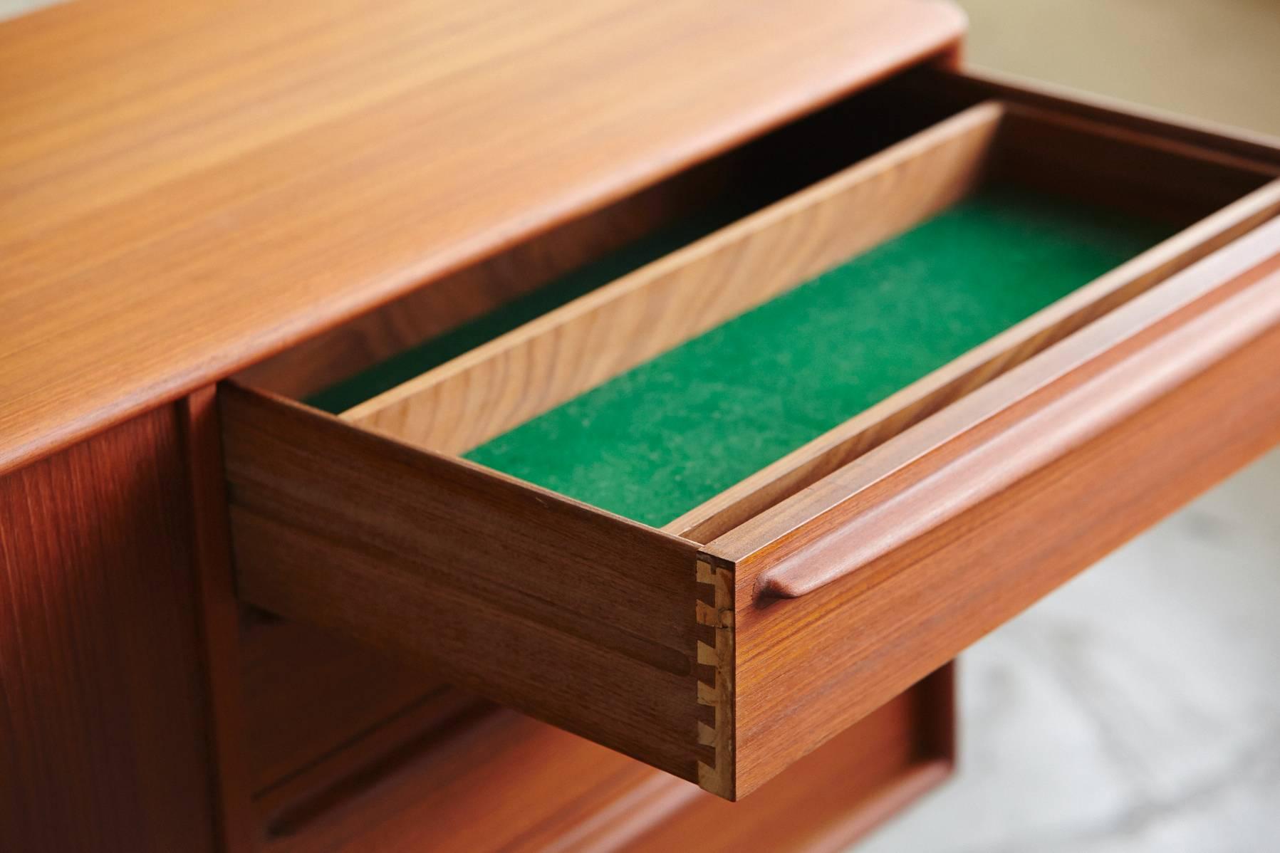 Oiled Long Low Elegant Teak Credenza by Dyrlund