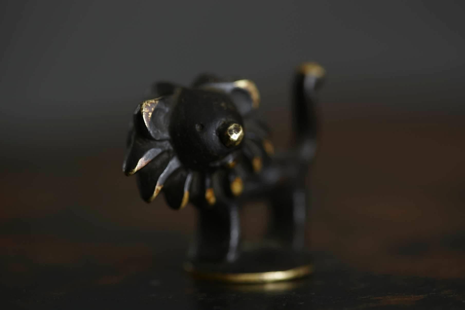 Blackened Walter Bosse Lion Brass Figurine by Hertha Baller