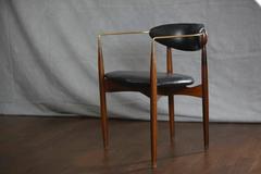 Iconic 'Drumstick' Arm Chair with Brass Rods by Ib Kofod-Larsen